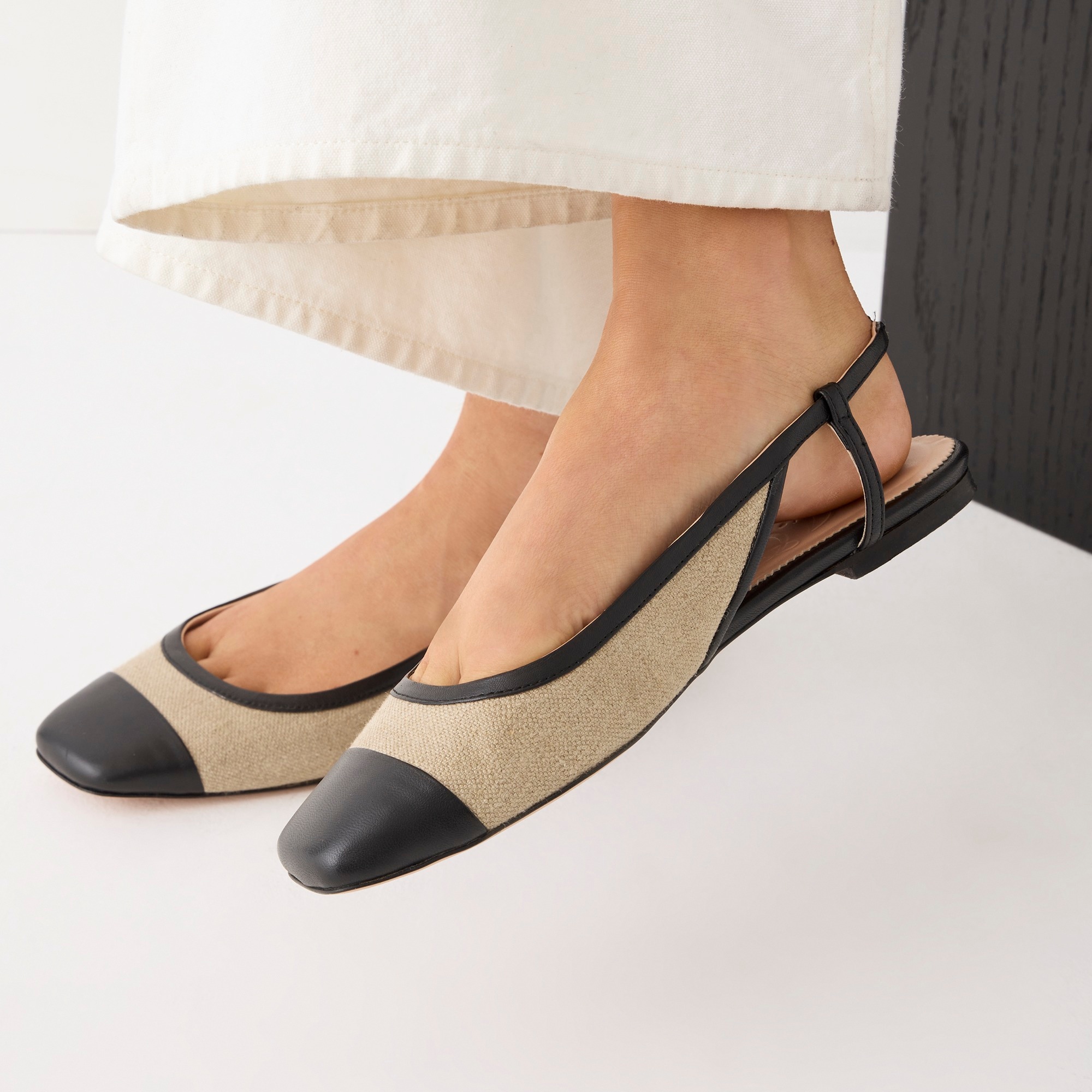 Anya slingback flats in Italian linen