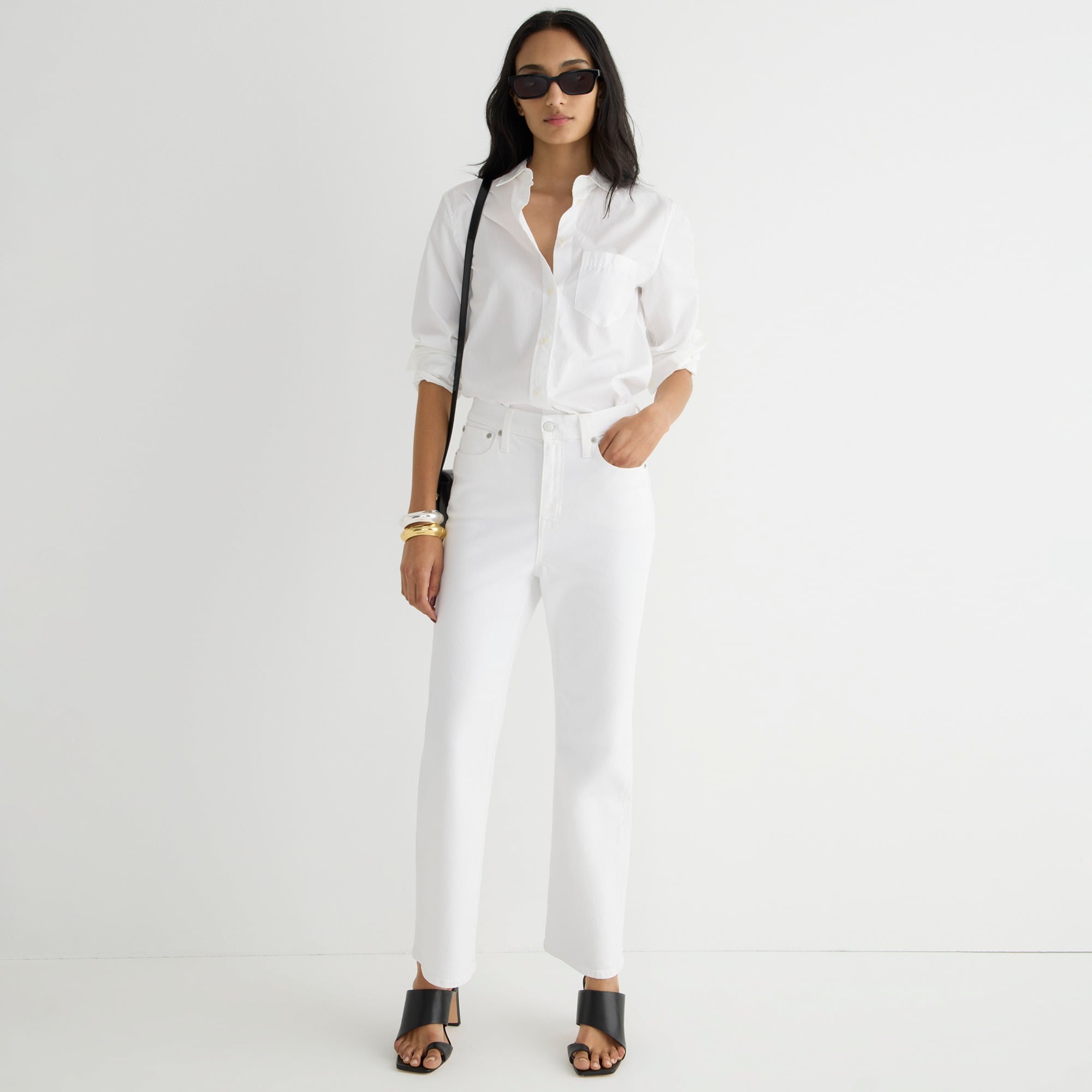 Slim demi-boot jean in white wash