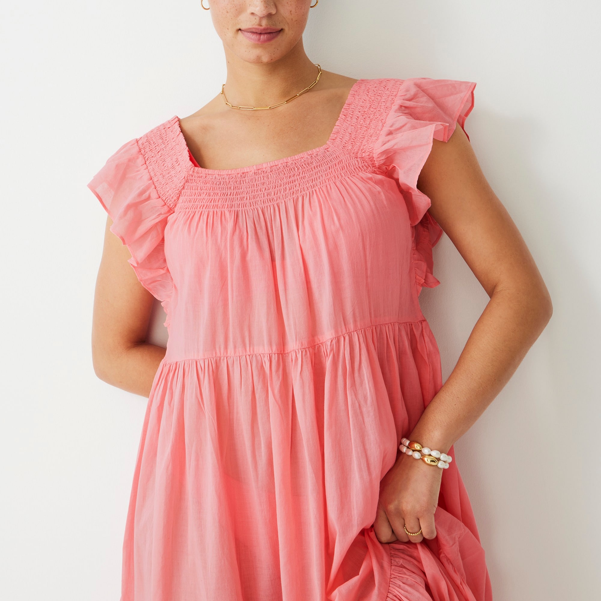 Flutter-sleeve cover-up dress