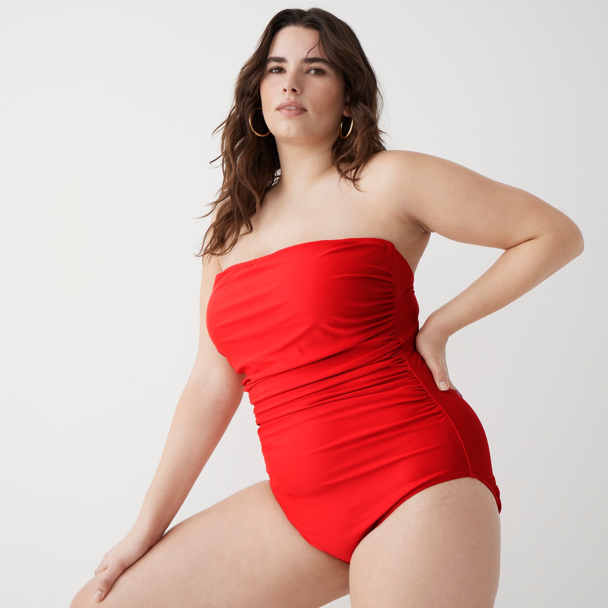 Ruched bandeau one-piece