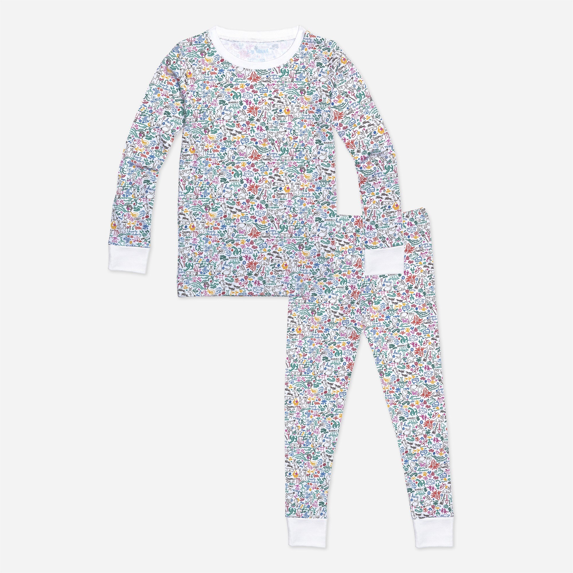 Joy Street Kids™ kids' bunny garden two-piece pajamas