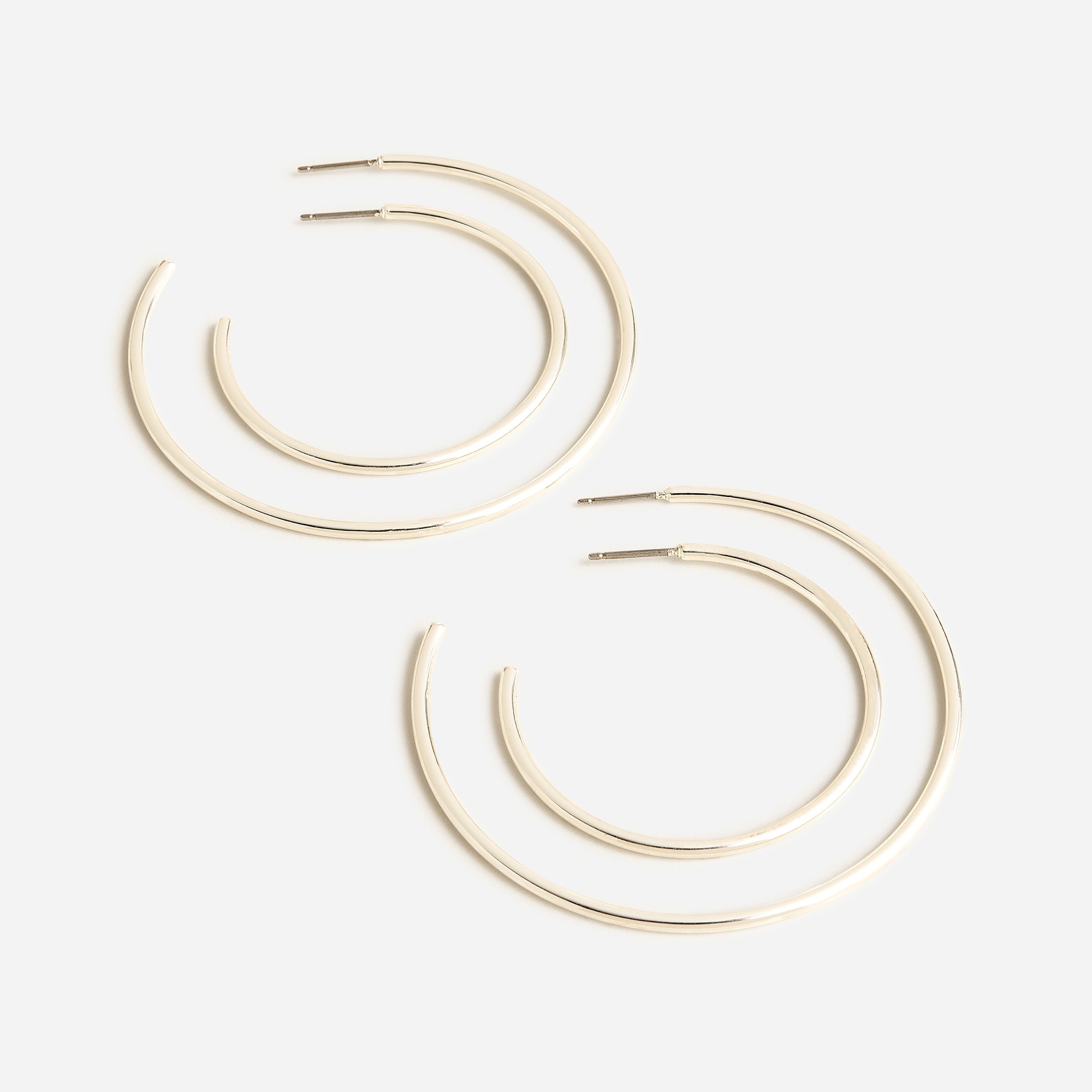 Thin hoop set-of-two earring pairs