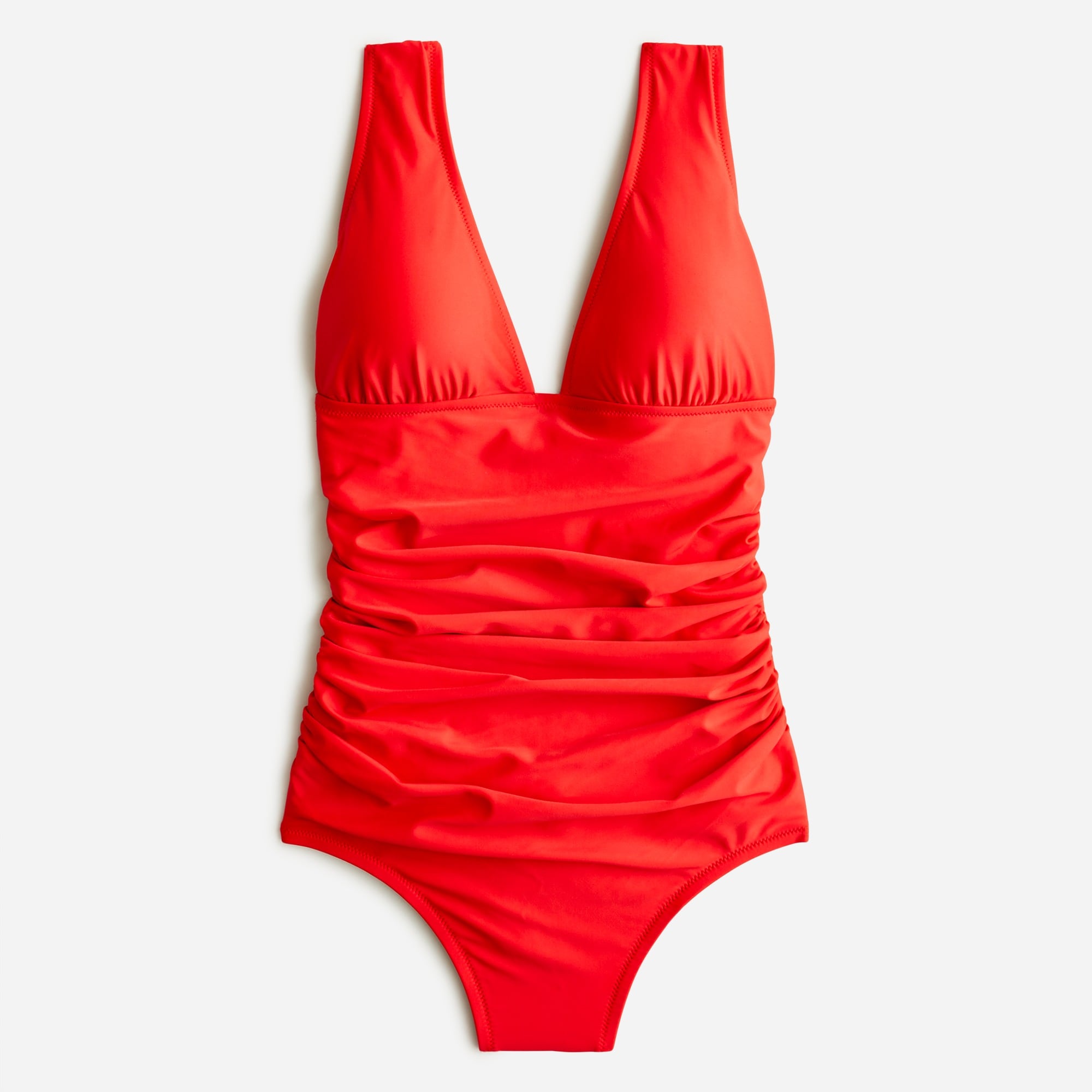 Ruched V-neck one-piece