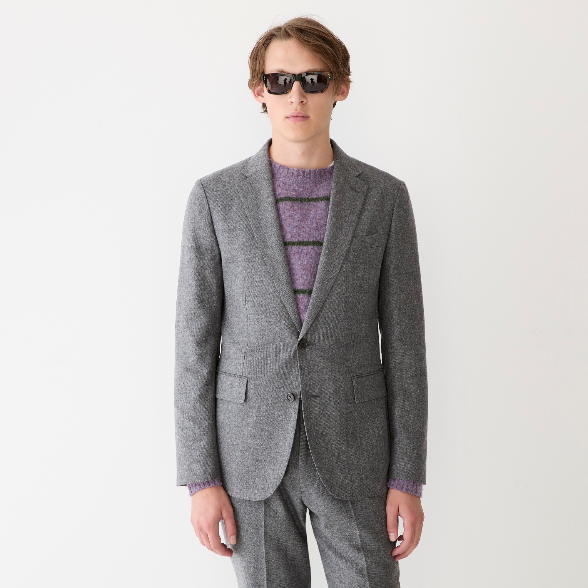Ludlow Slim-fit suit jacket in English cotton-wool blend