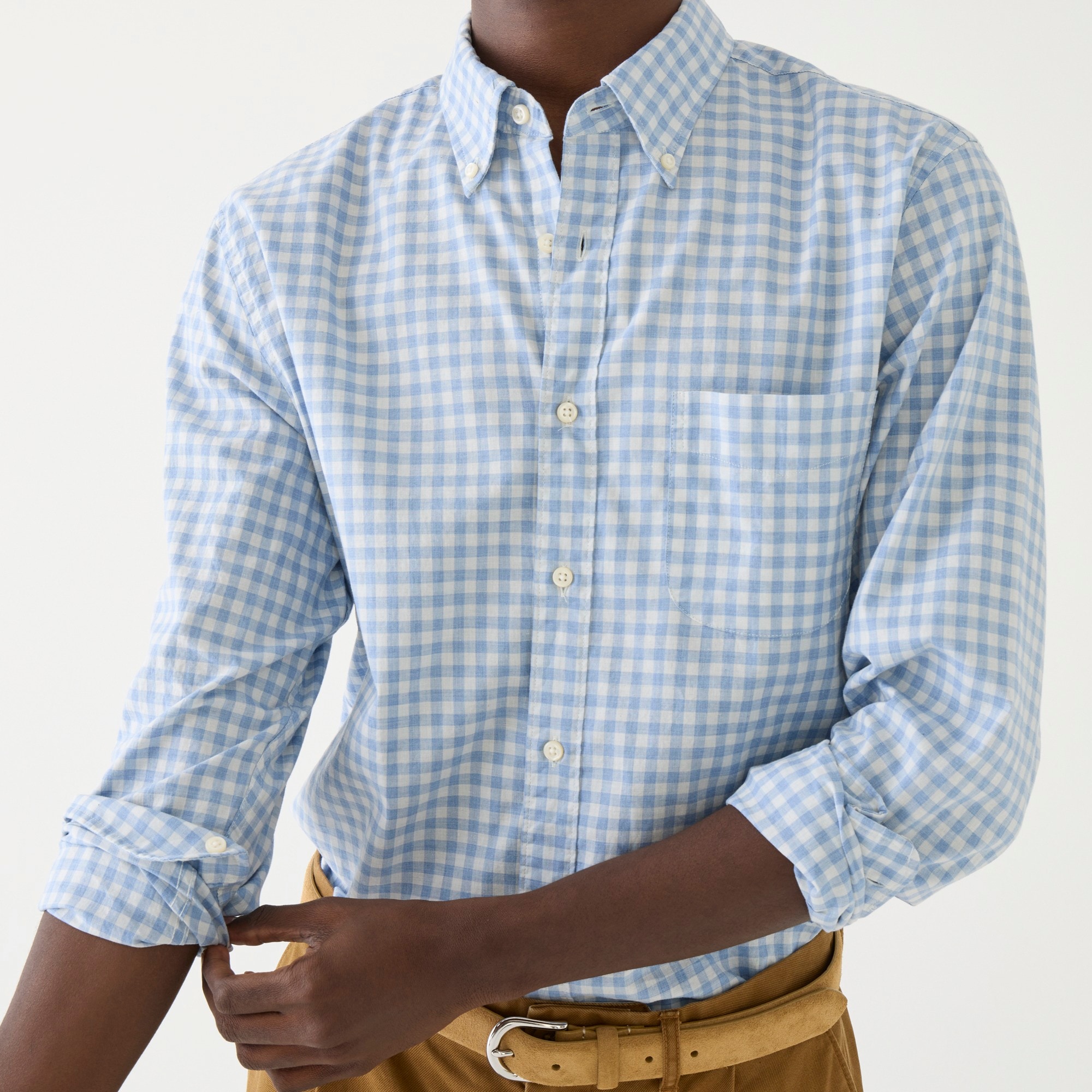 Slim Secret Wash organic cotton poplin shirt