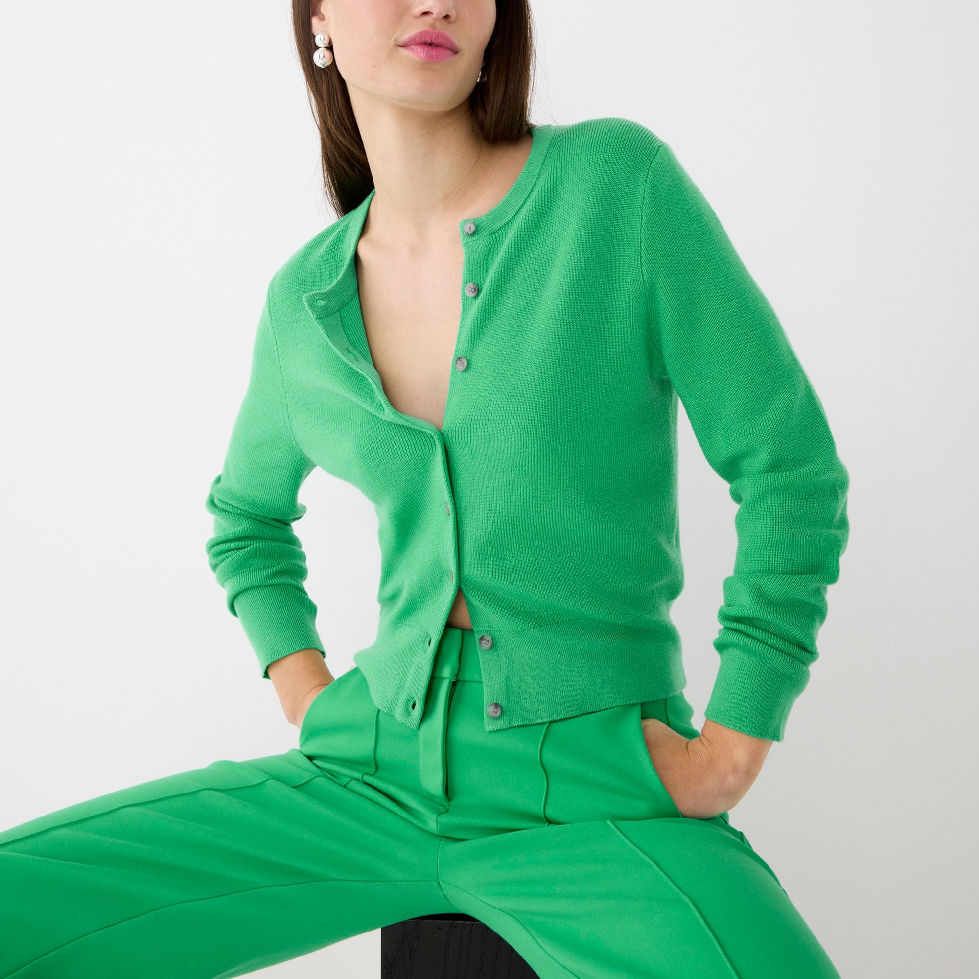 New ribbed Jackie cardigan sweater
