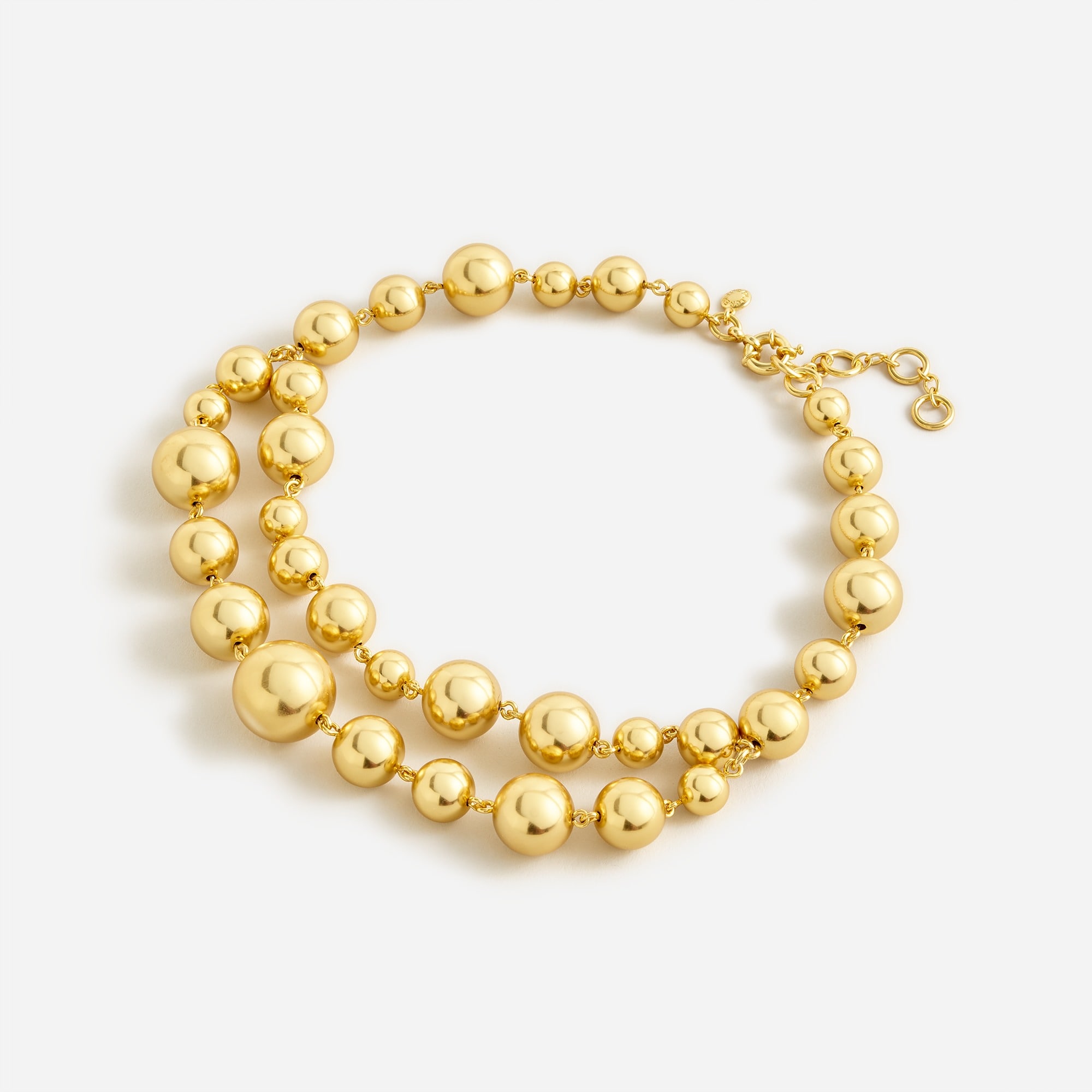 Layered metallic ball necklace