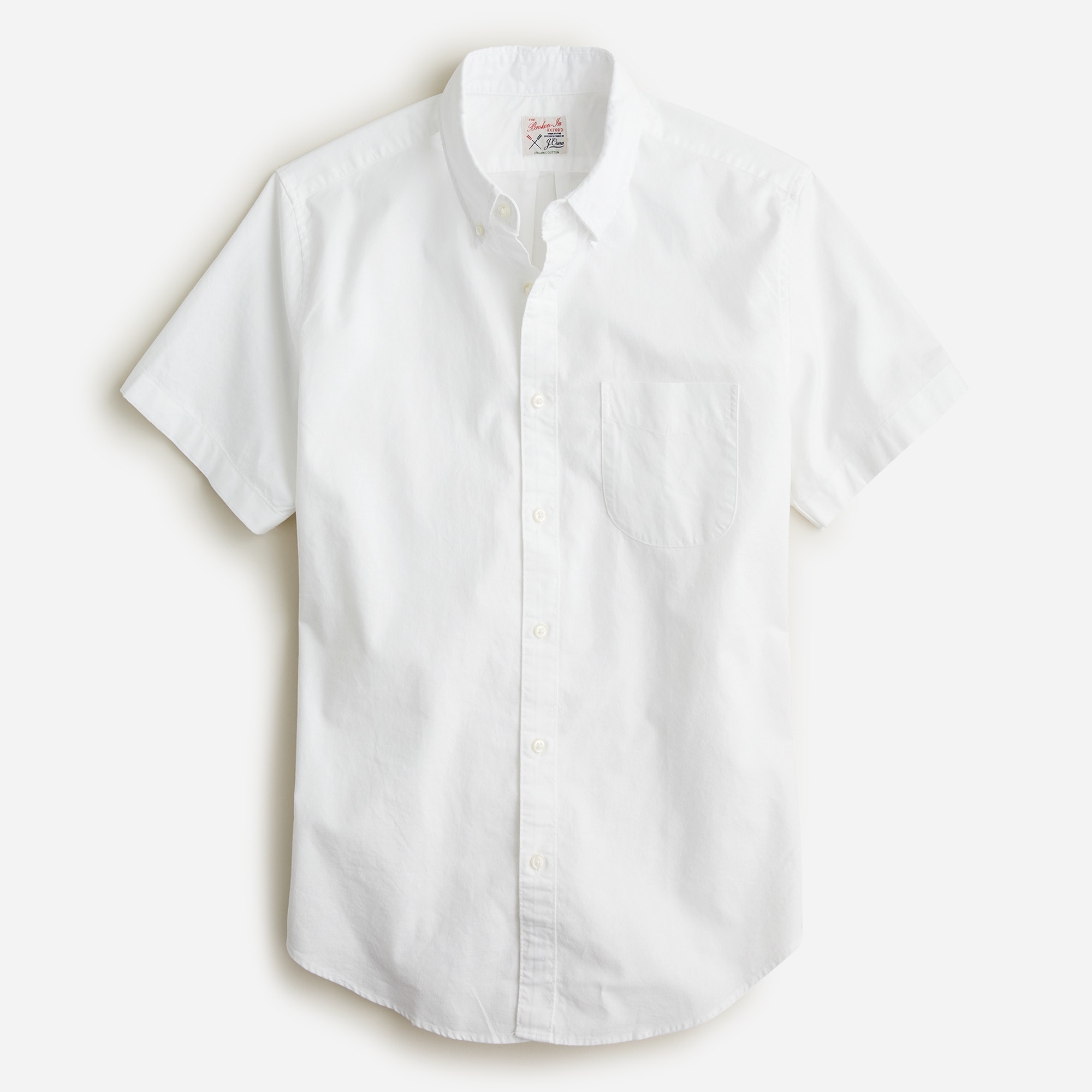 Short-sleeve Broken-in organic cotton oxford shirt