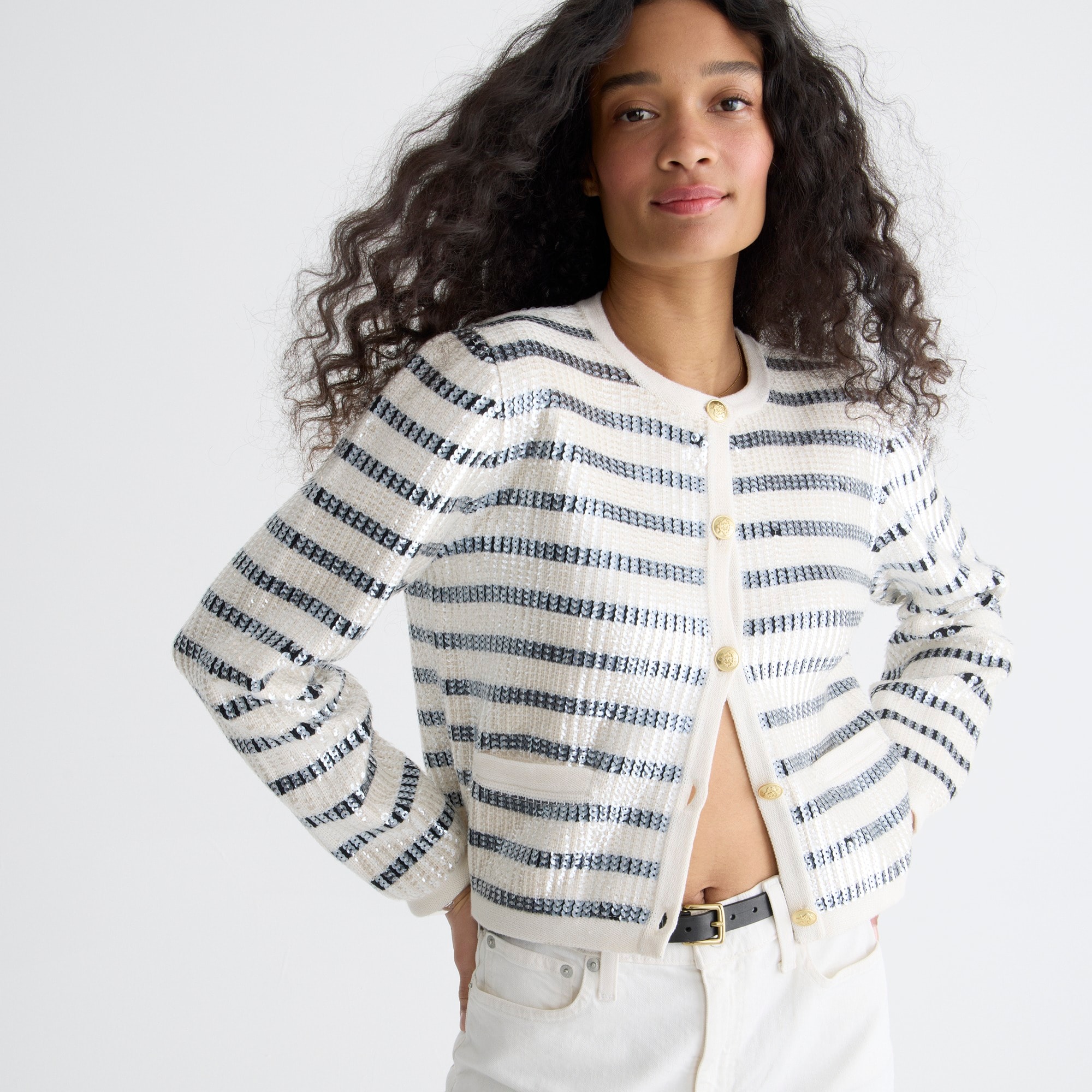 Emilie sweater lady jacket in sequin stripe