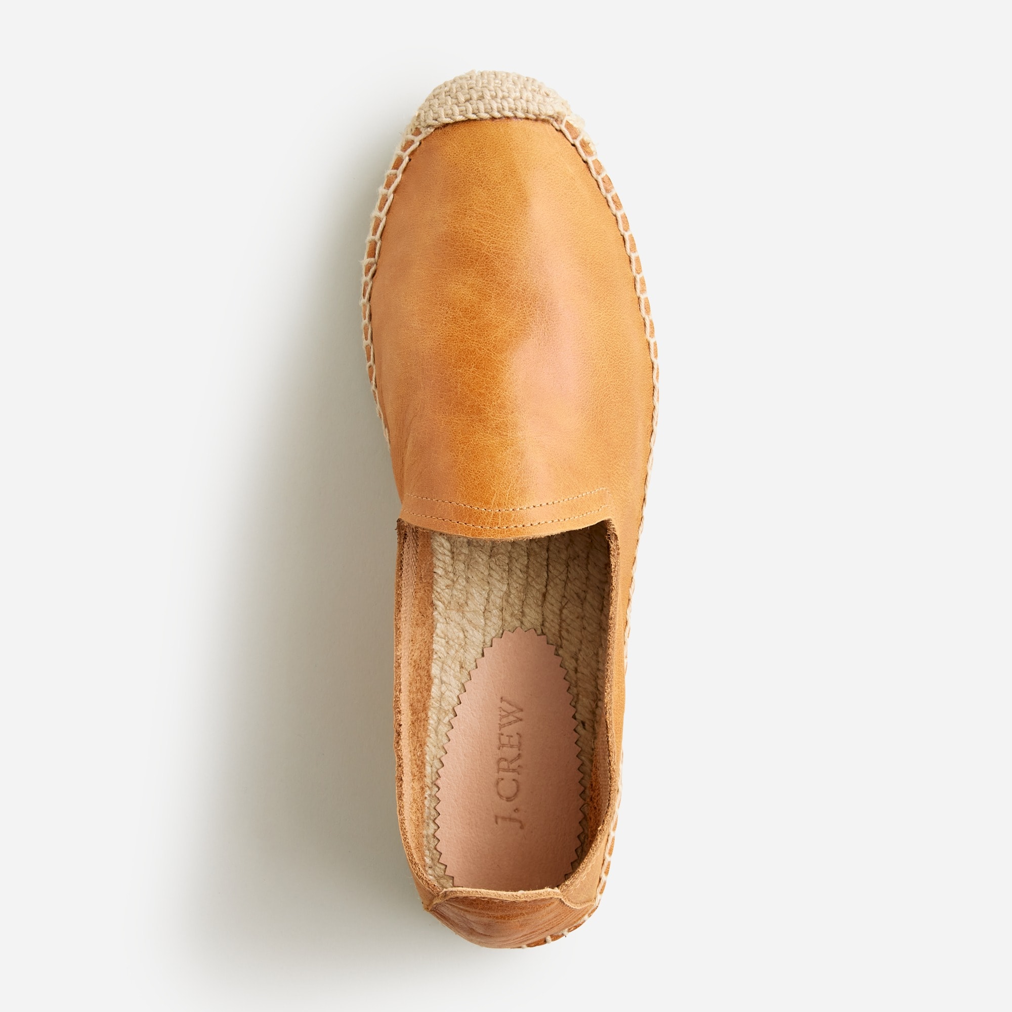 Made-in-Spain espadrille flats in leather