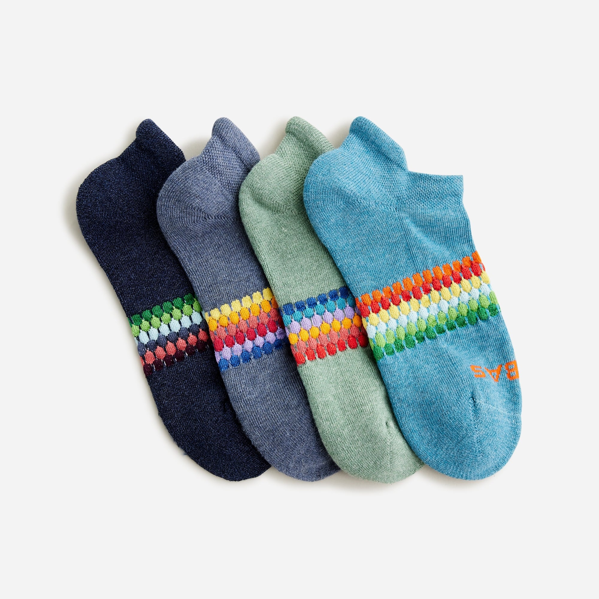 Boys' Bombas striped ankle socks four-pack