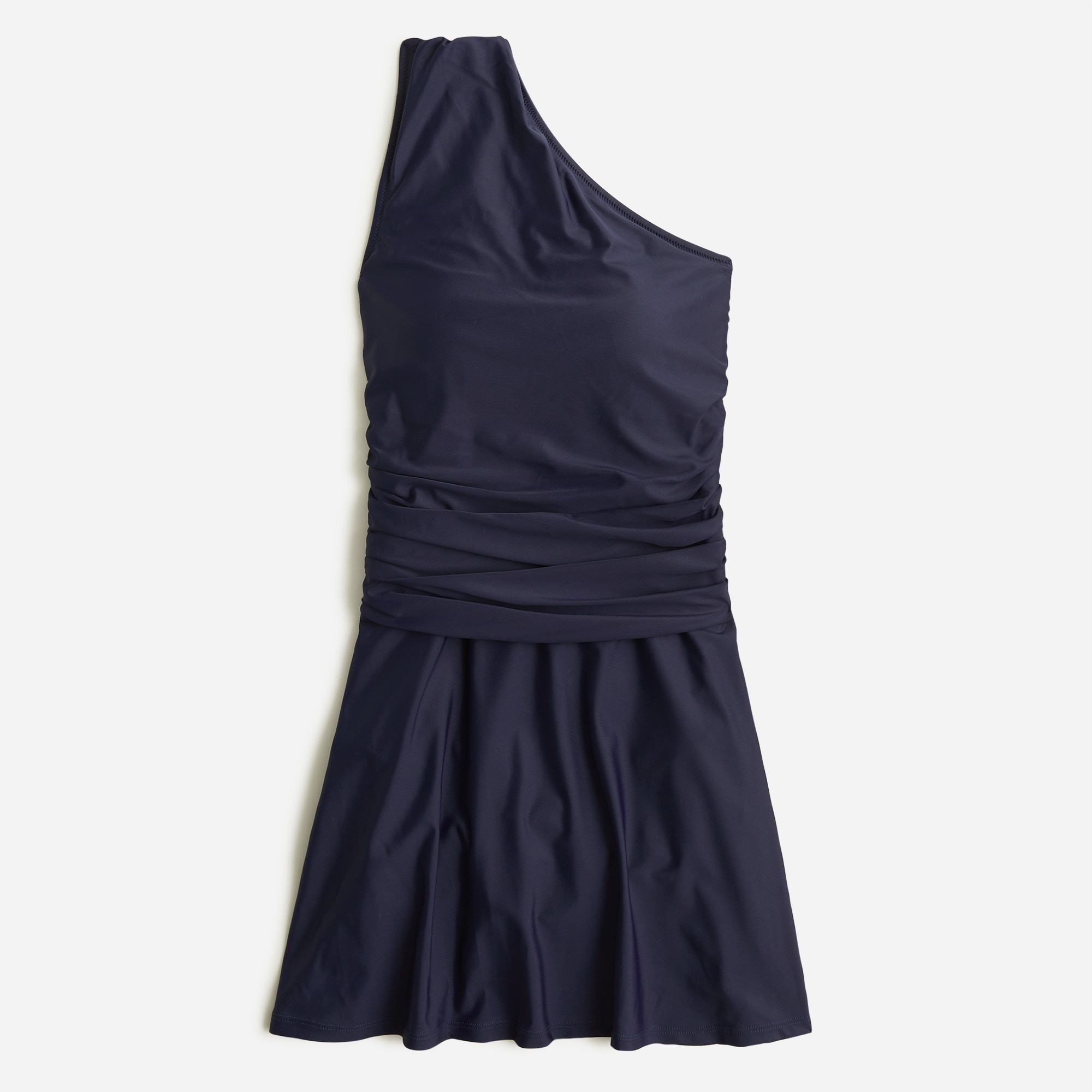 Ruched one-shoulder swim dress