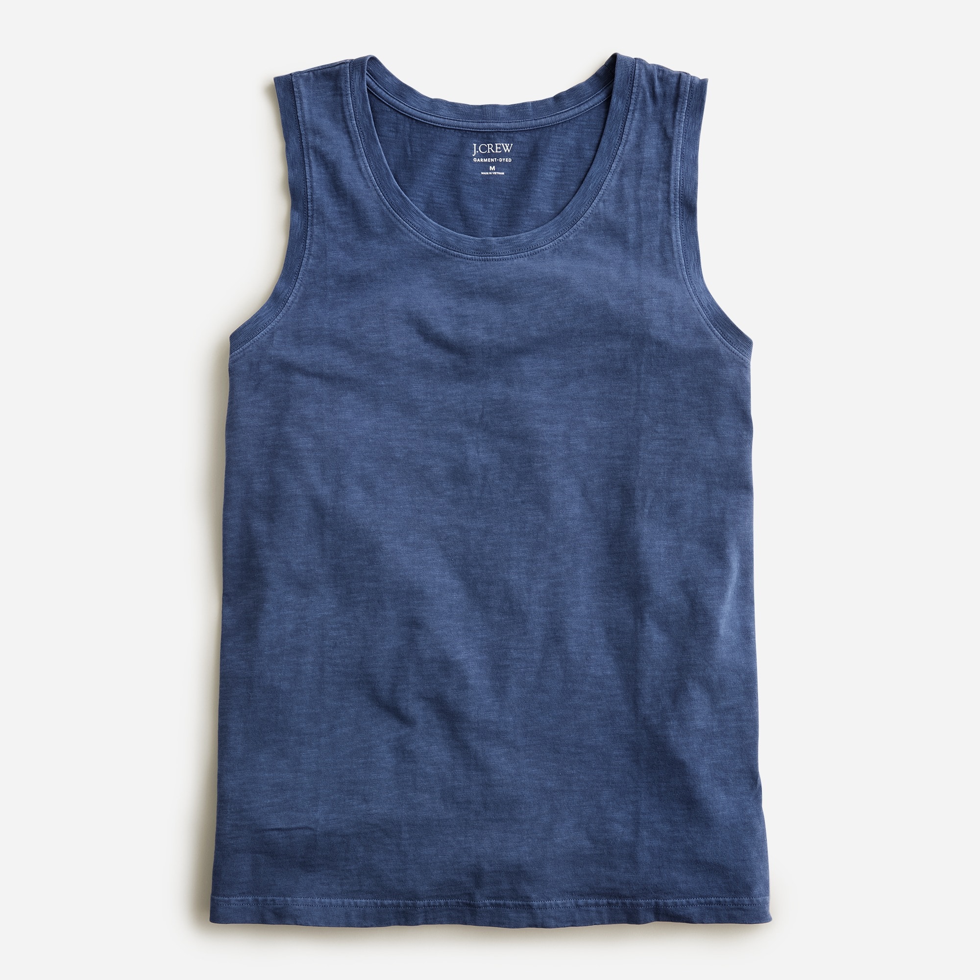 Garment-dyed slub cotton tank top