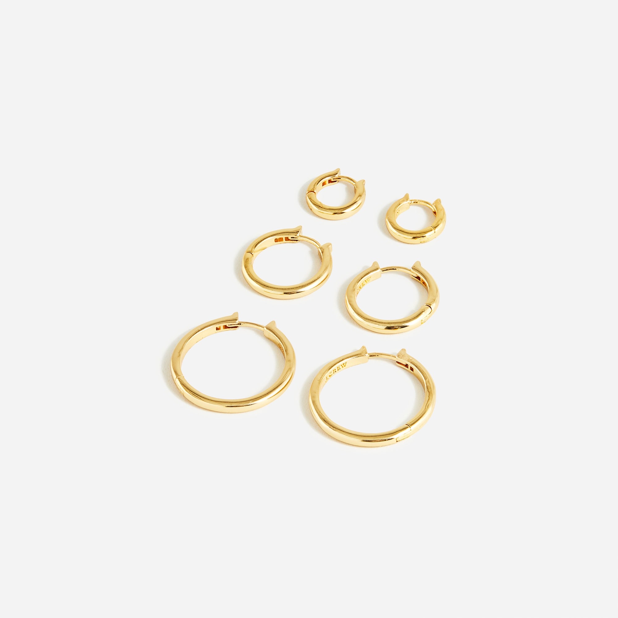 Set-of-three small hoop earrings