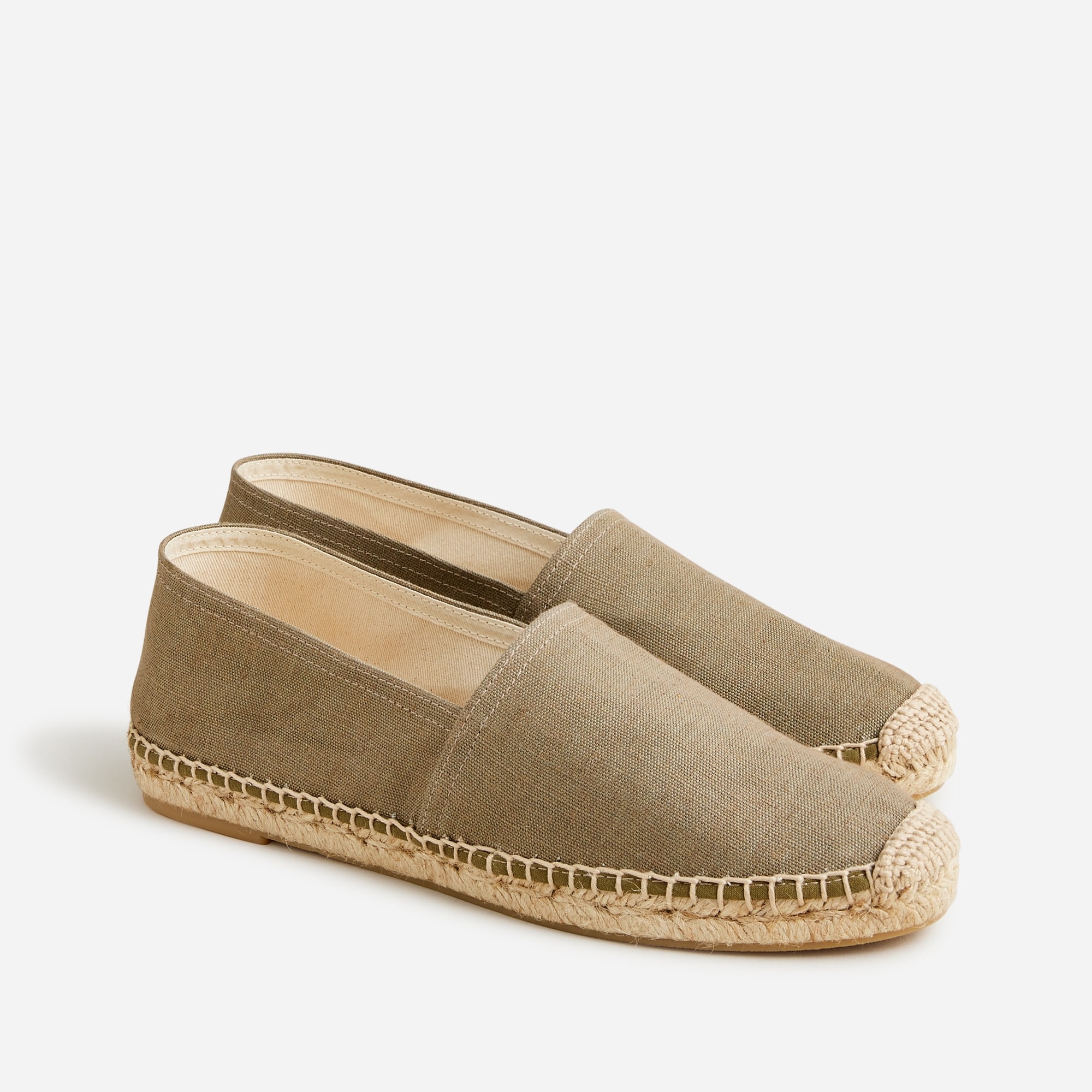Made-in-Spain espadrille flats in linen-cotton blend