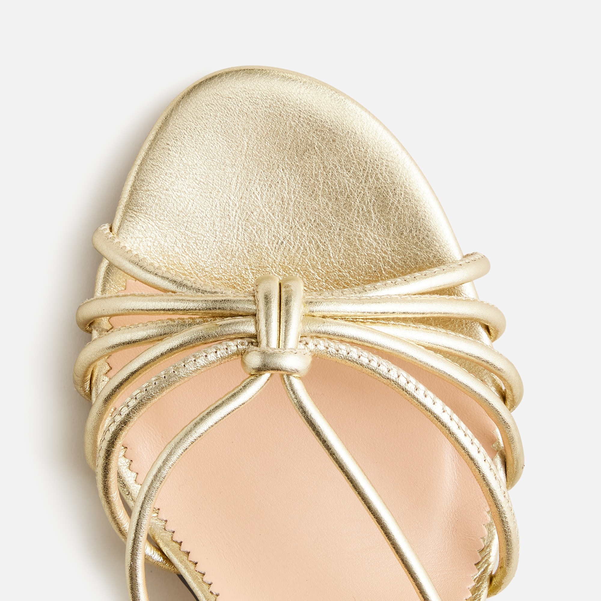 Lucie strappy block-heel sandals in Italian metallic leather