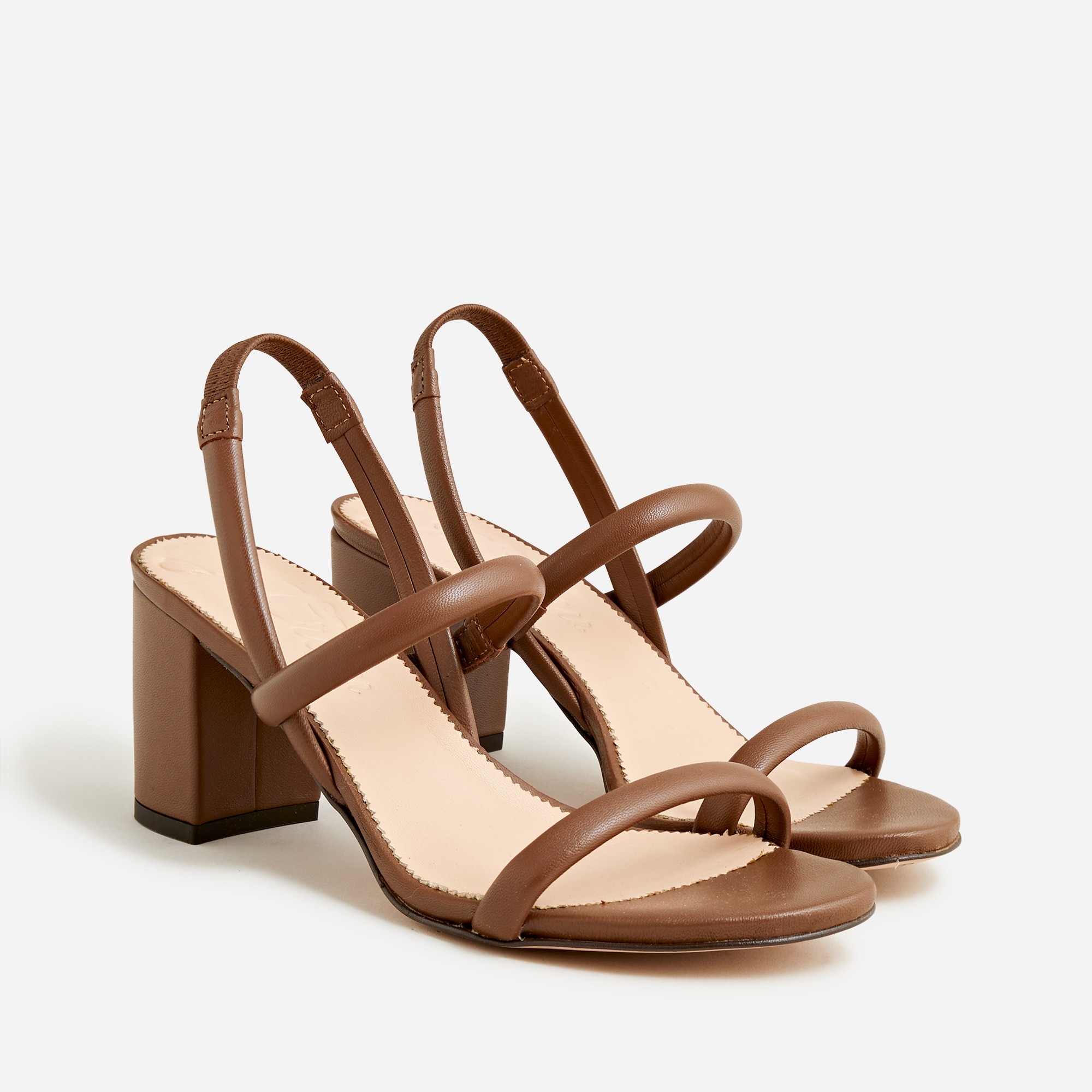 Lucie slingback block-heel sandals in leather