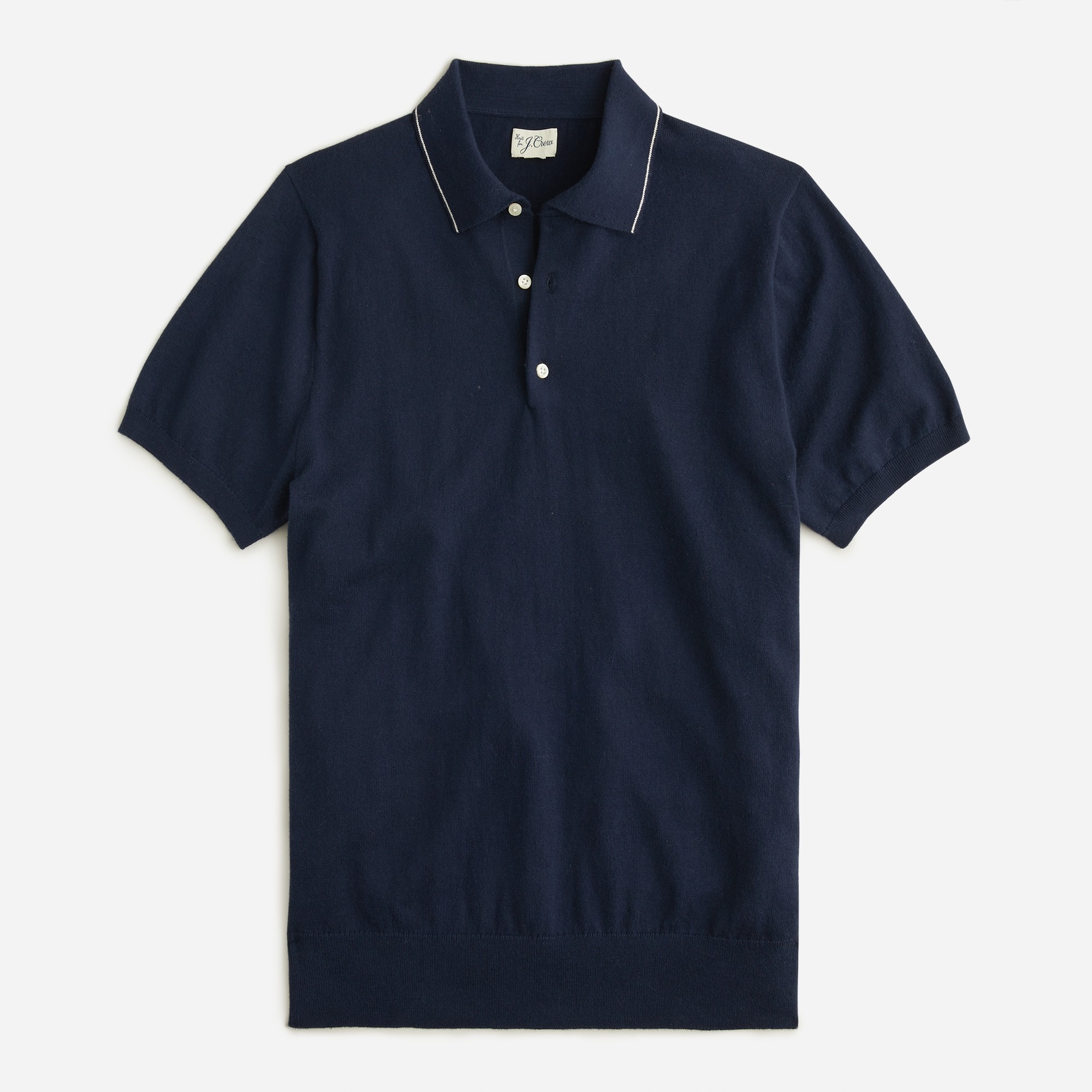 Short-sleeve heritage cotton tipped sweater-polo