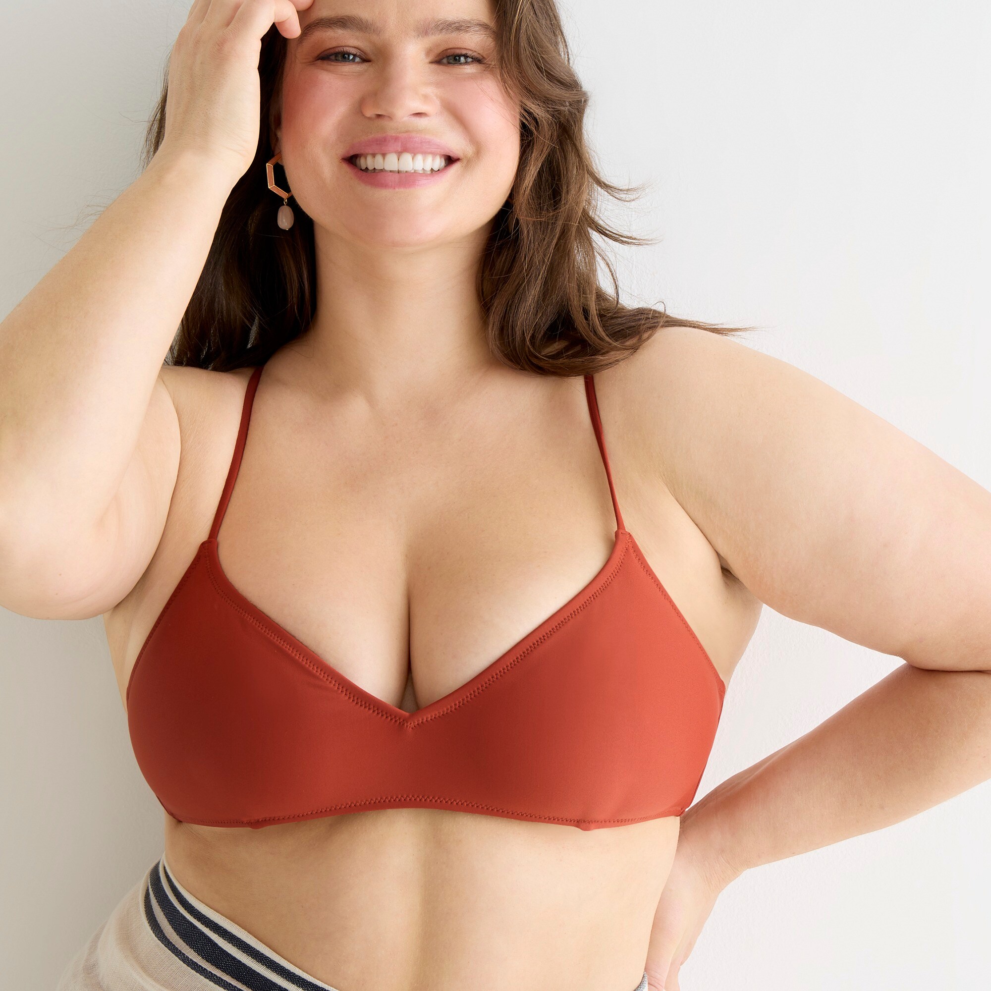 Cross-back french bikini top