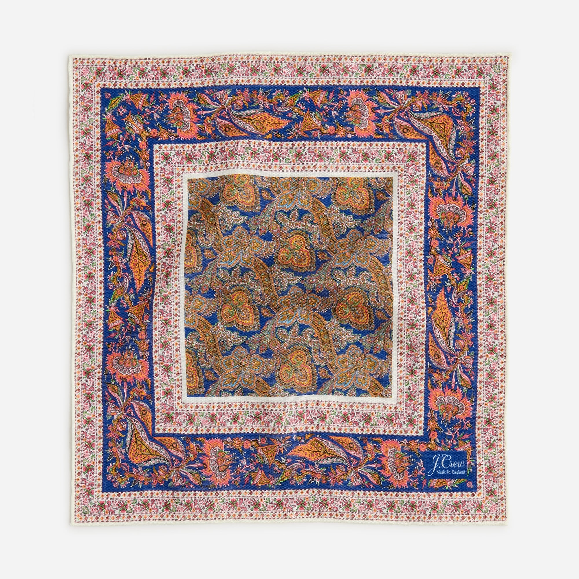 Silk-wool pocket square in paisley