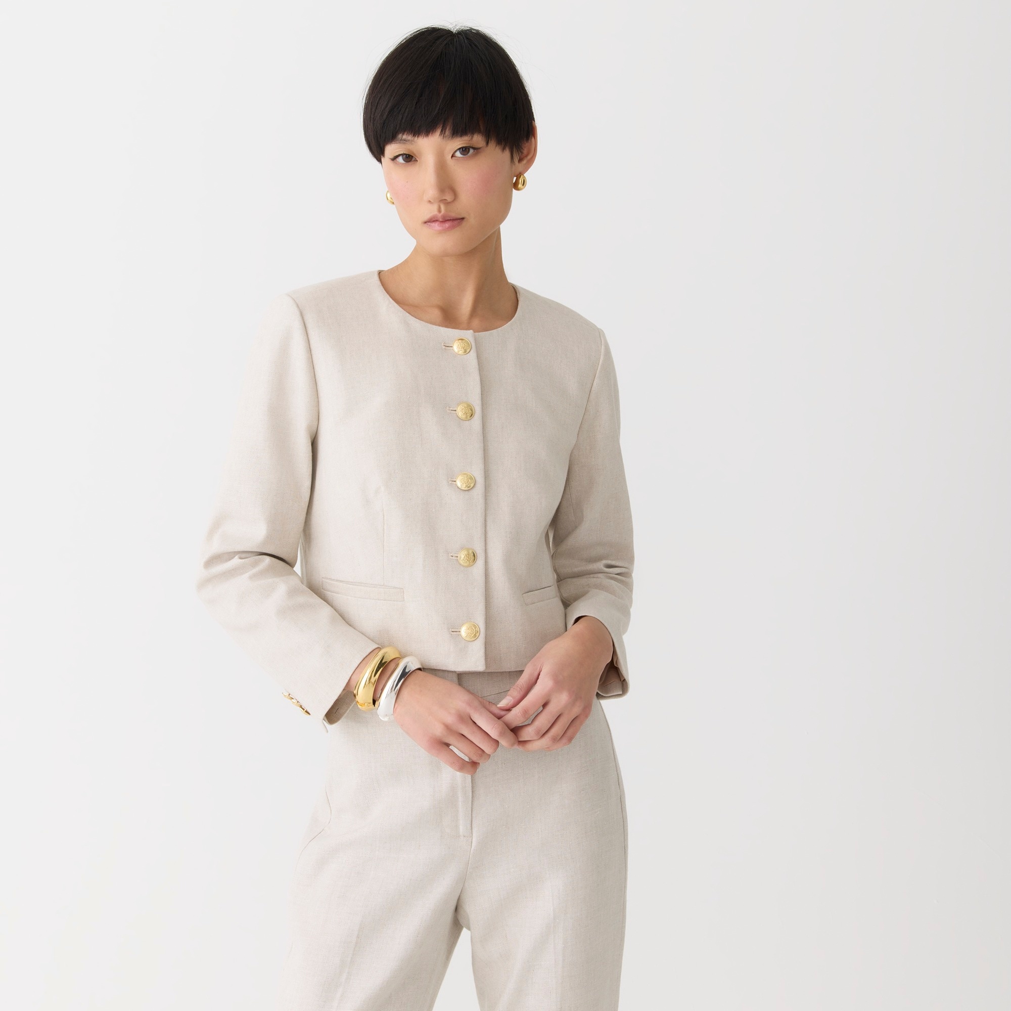 Louisa lady jacket in stretch linen blend
