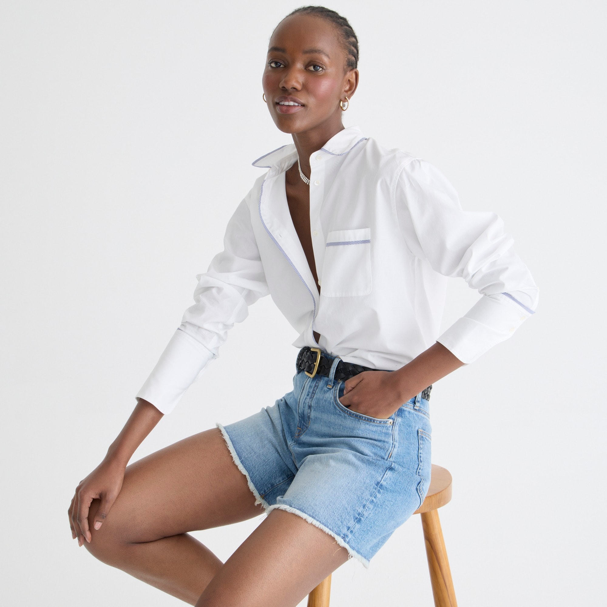Midlength denim short in Hickory wash