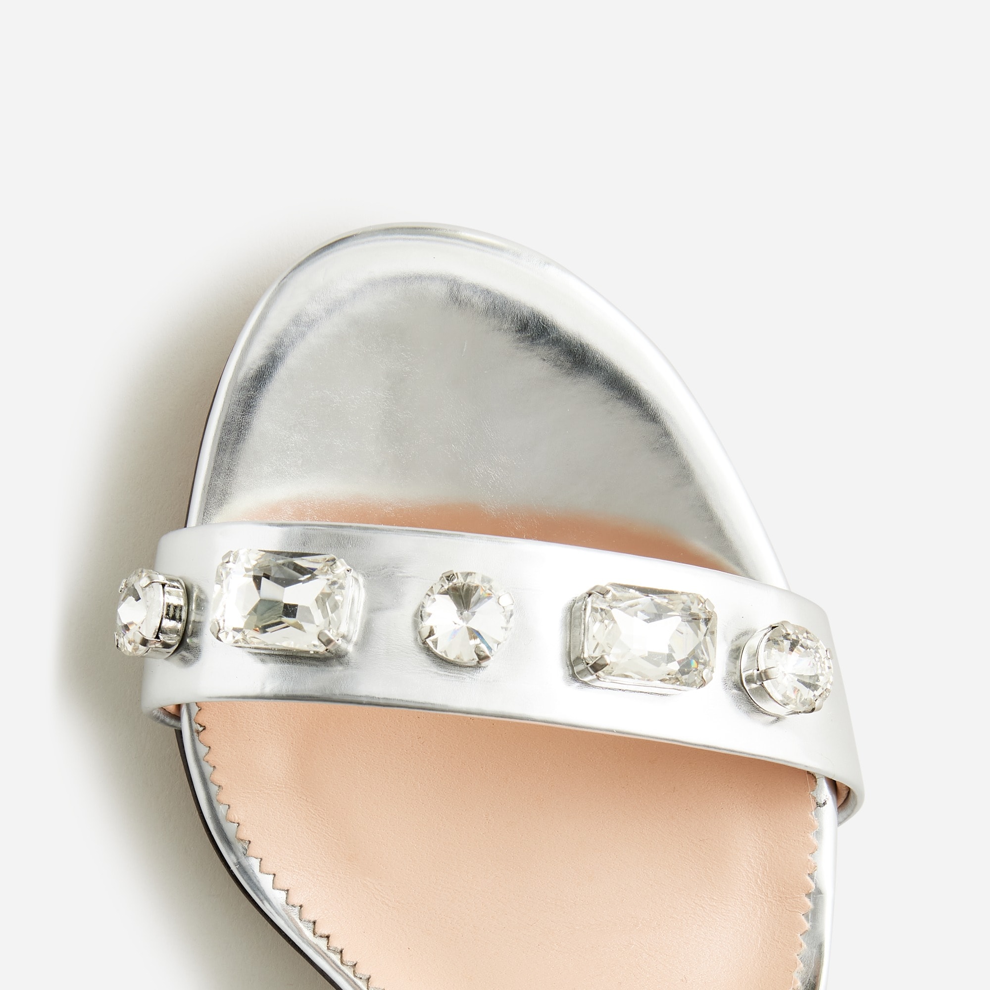 Lucie jeweled sandals in Italian metallic leather