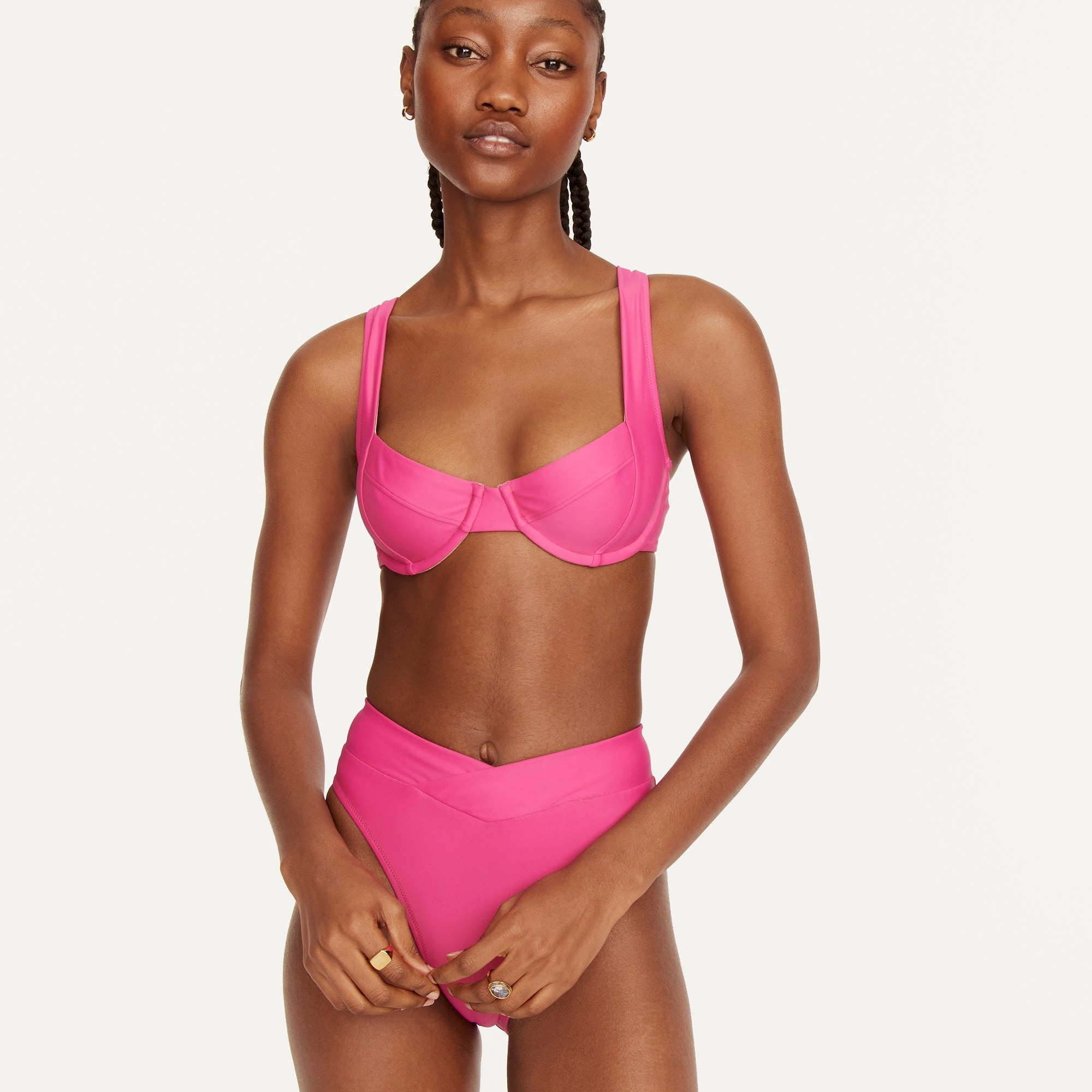 Cross-back underwire bikini top