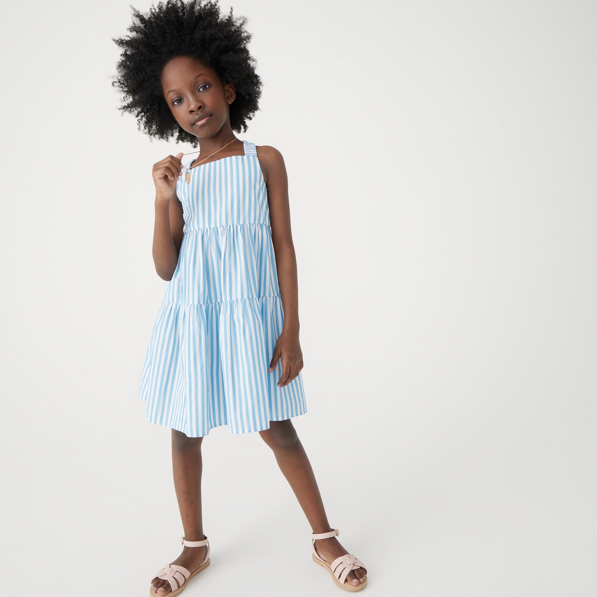 Girls' crisscross apron dress