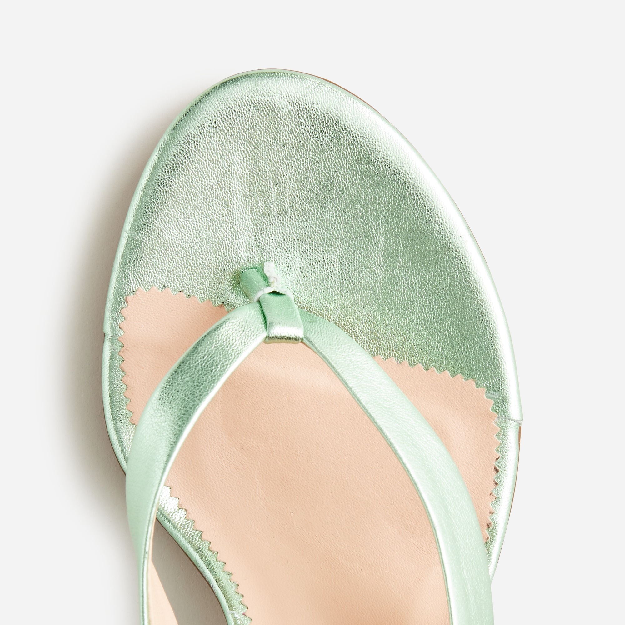 Violetta made-in-Italy thong sandals in Italian metallic leather