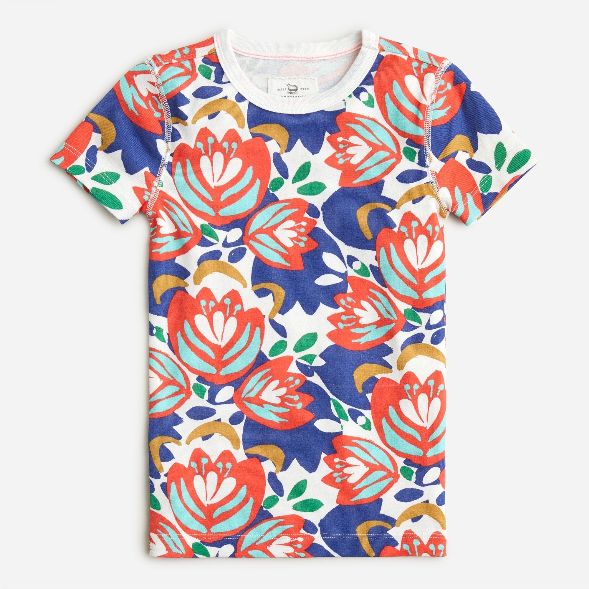 Kids' short-sleeve printed pajama set