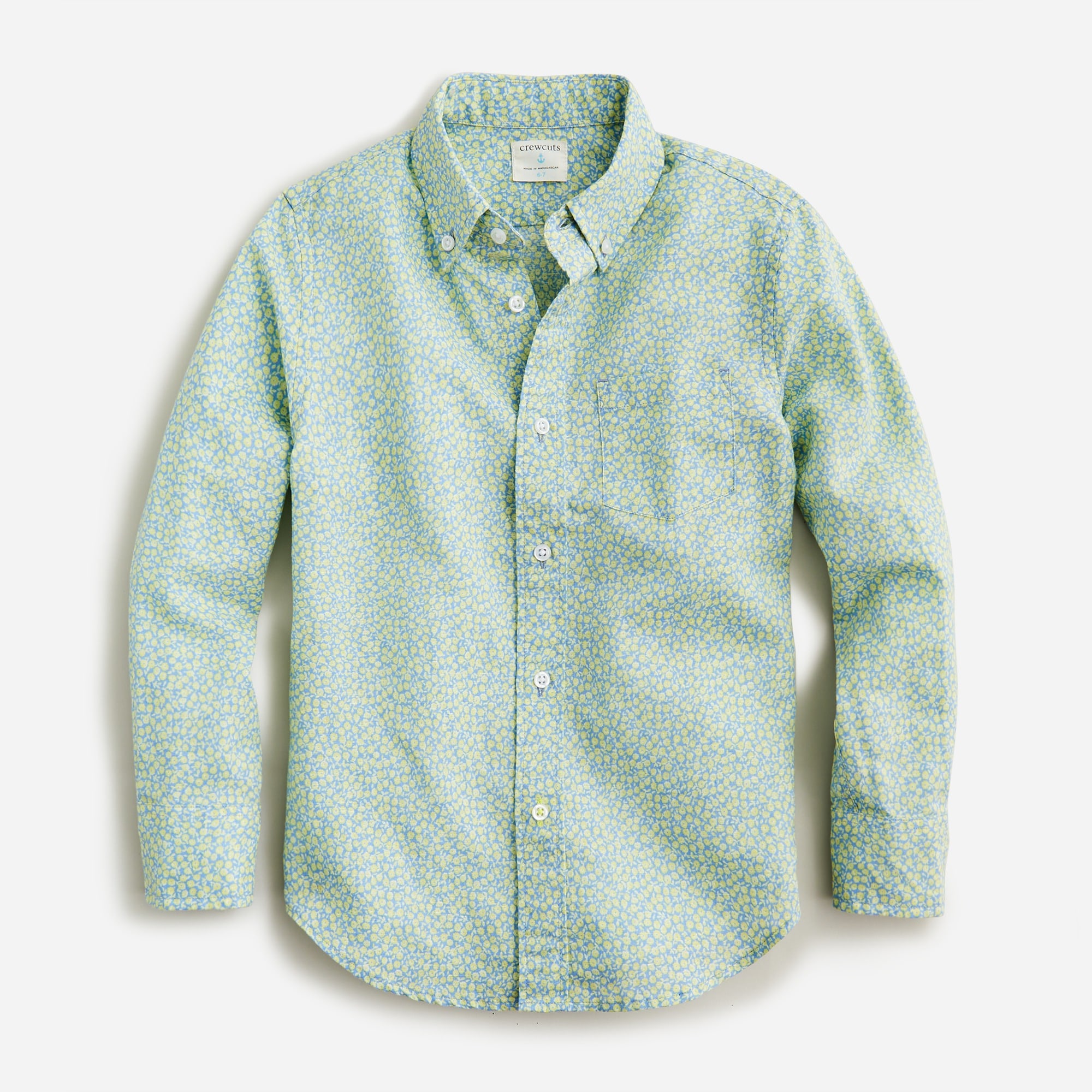 Boys' button-down linen-blend shirt