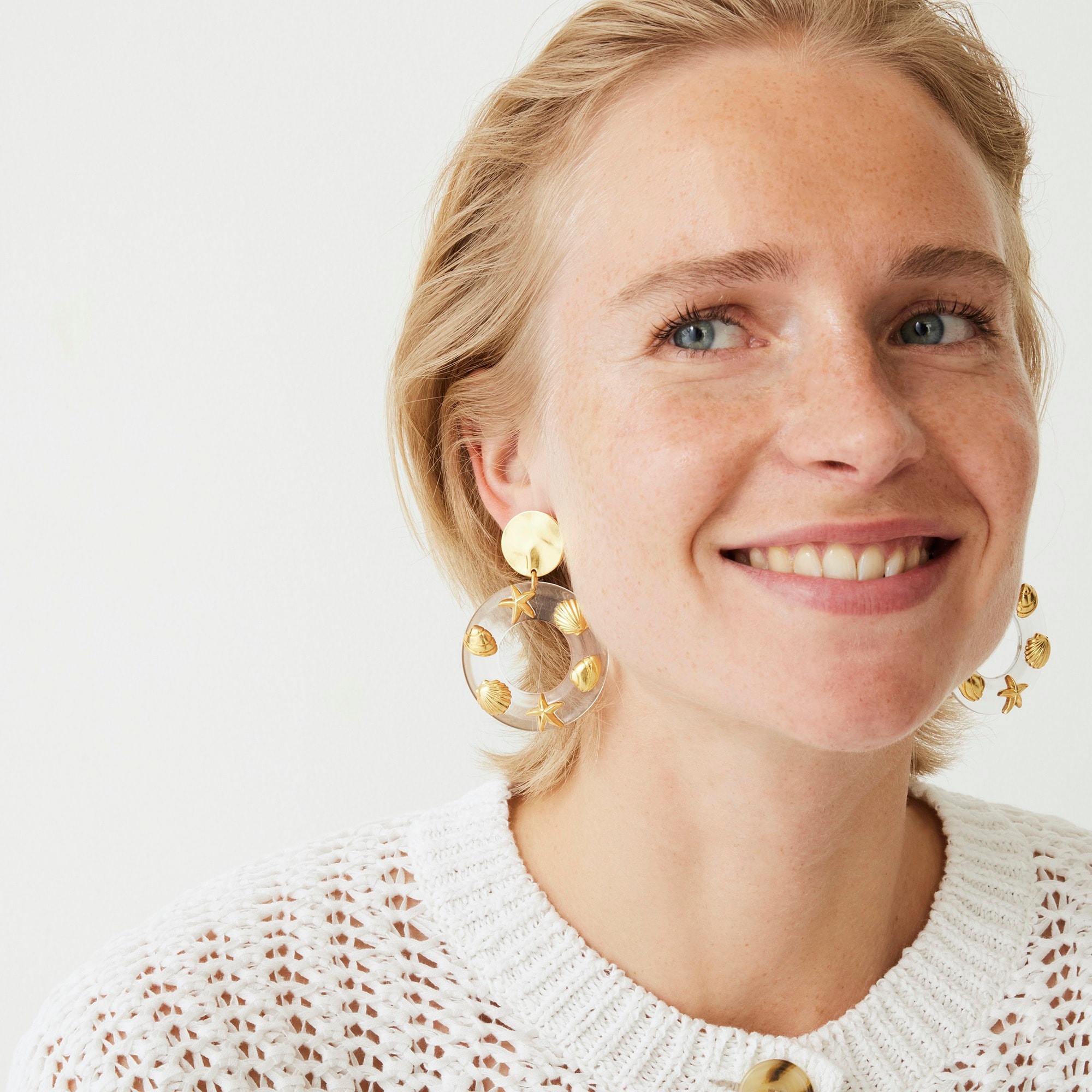 Acetate charm earrings