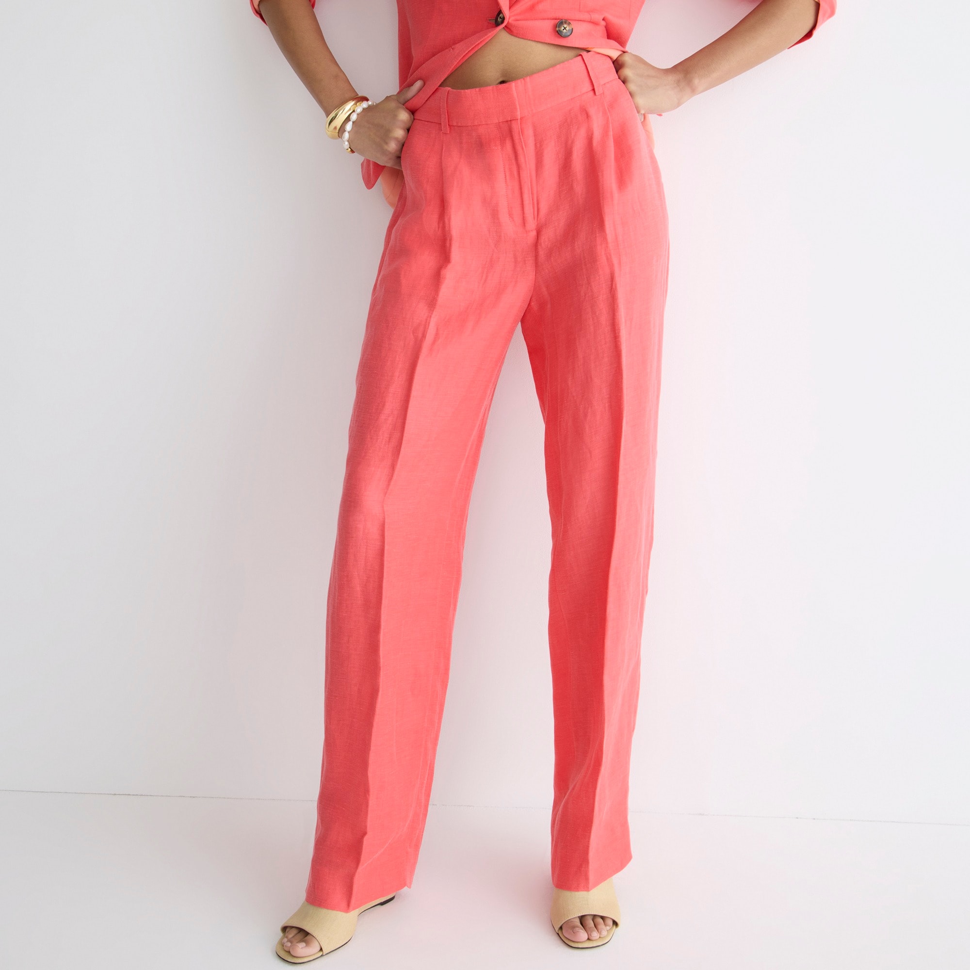 Straight-leg essential pant in Chelsea linen-cupro blend