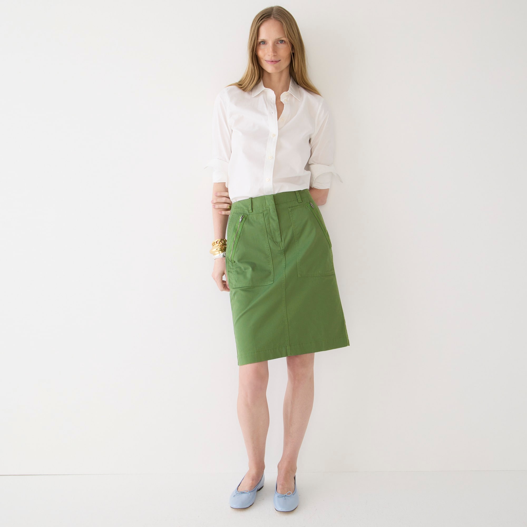 Utility chino skirt