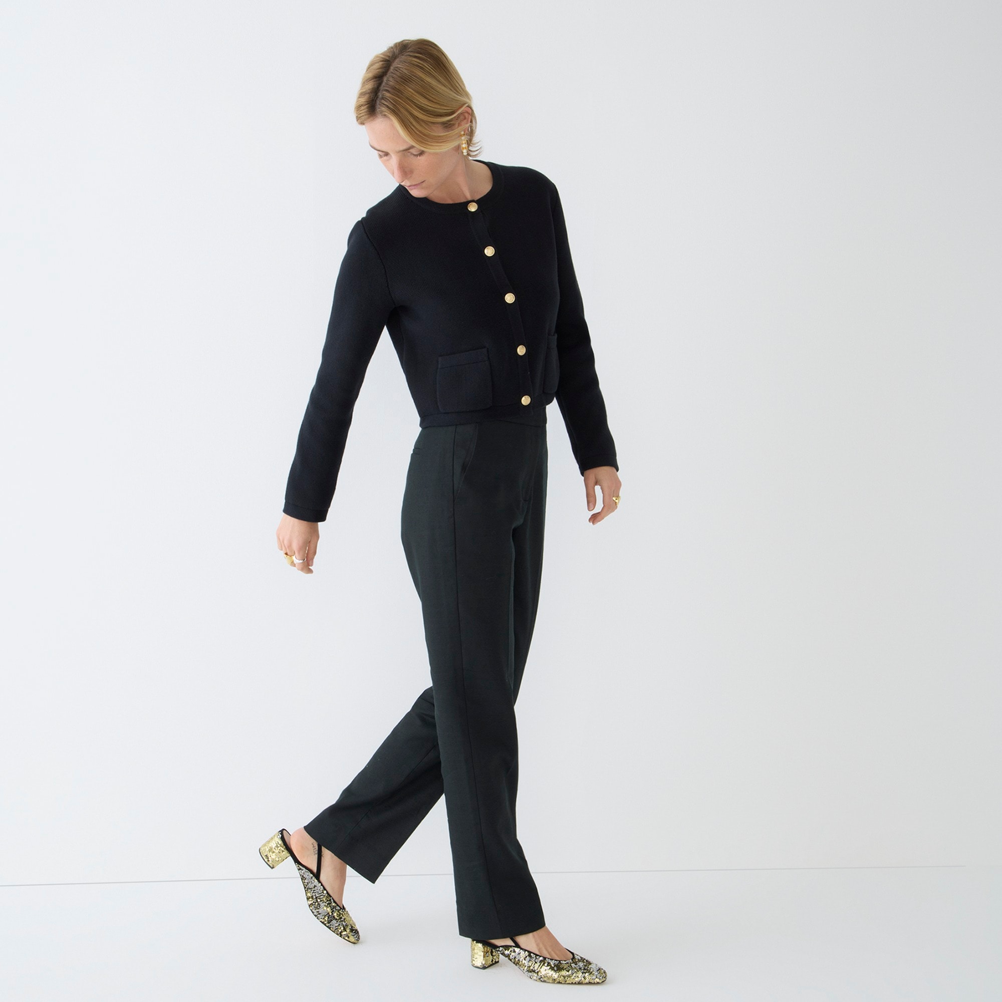 Kate straight-leg pant in stretch linen blend