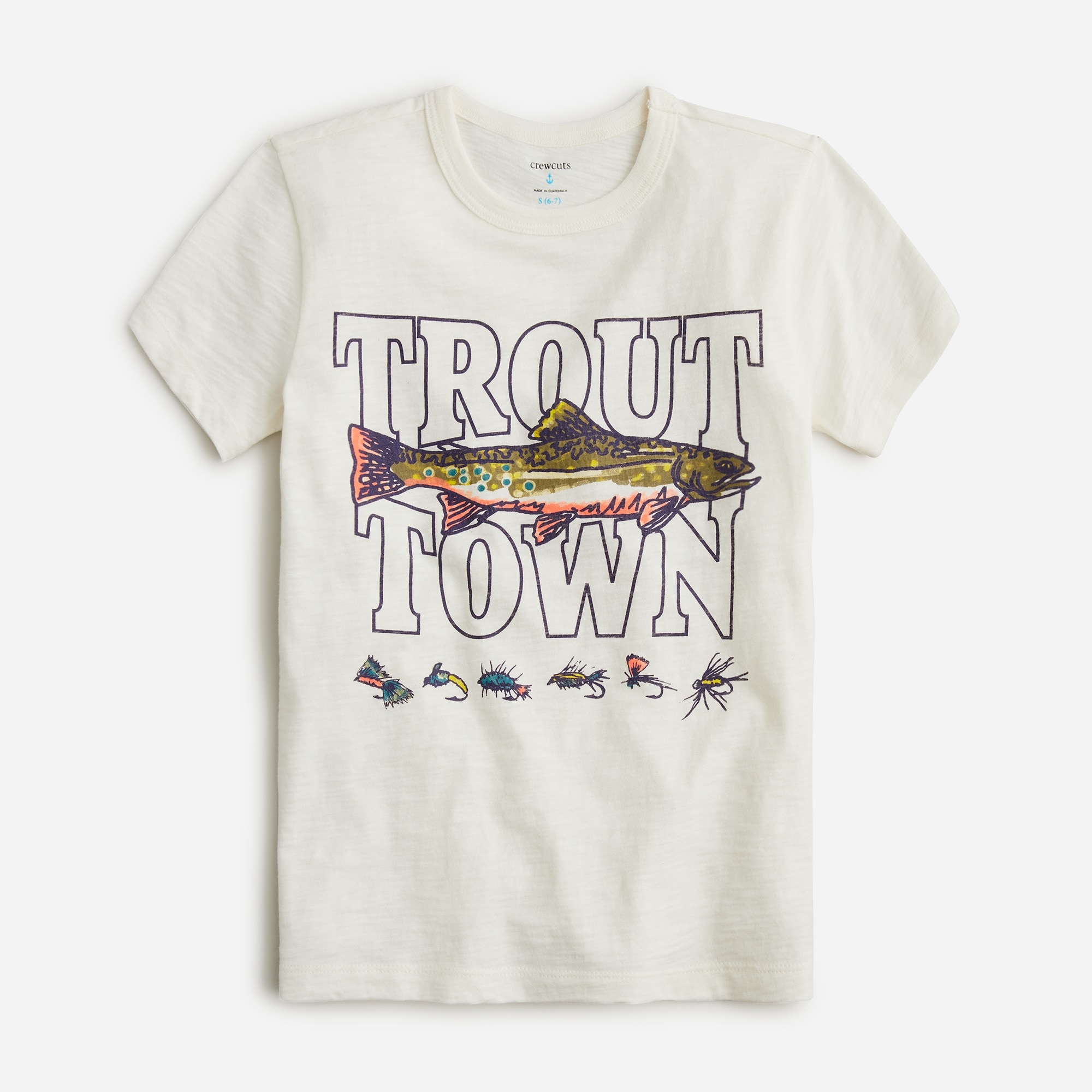 Kids' short-sleeve "trout town" graphic T-shirt