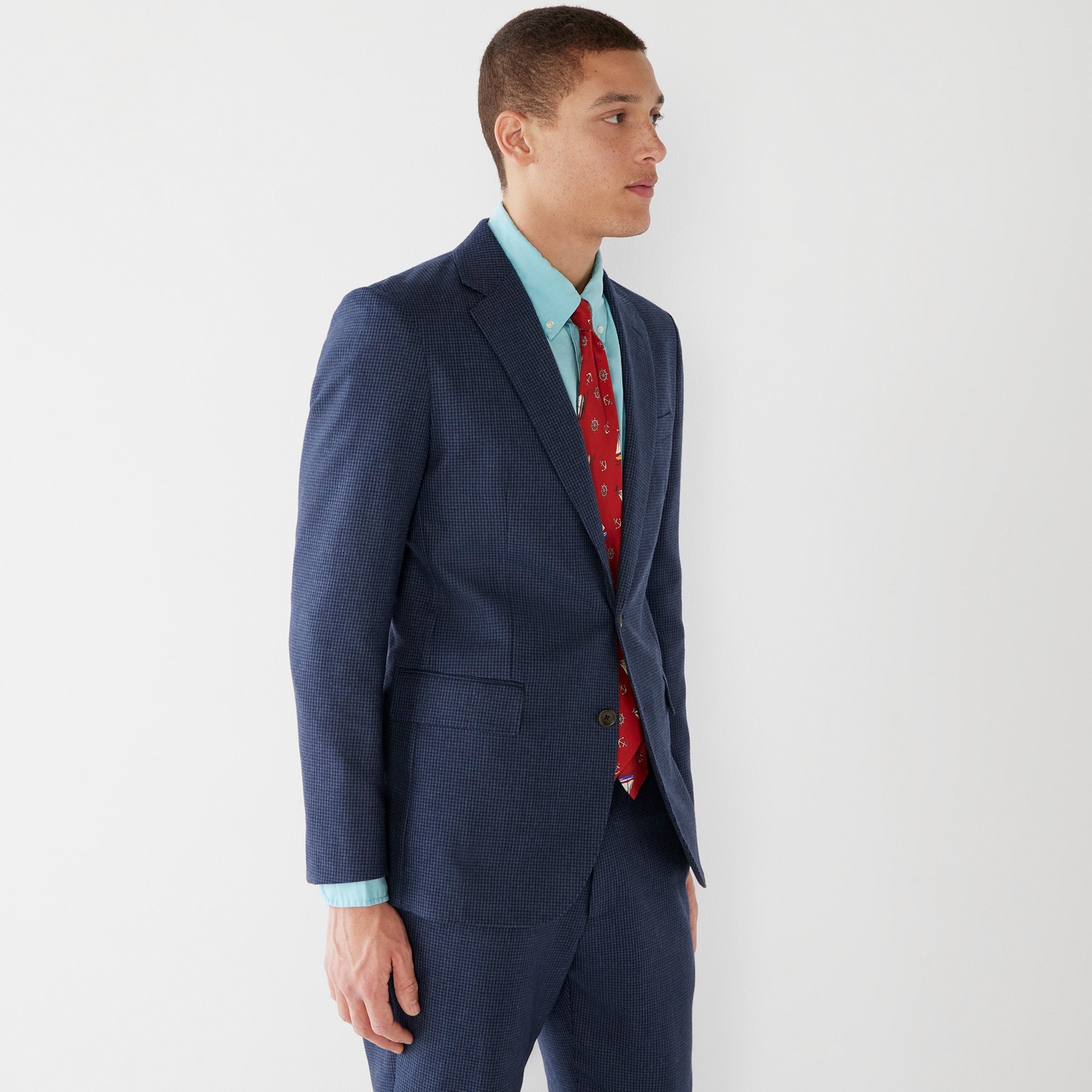 Ludlow Slim-fit suit jacket in English cotton-wool