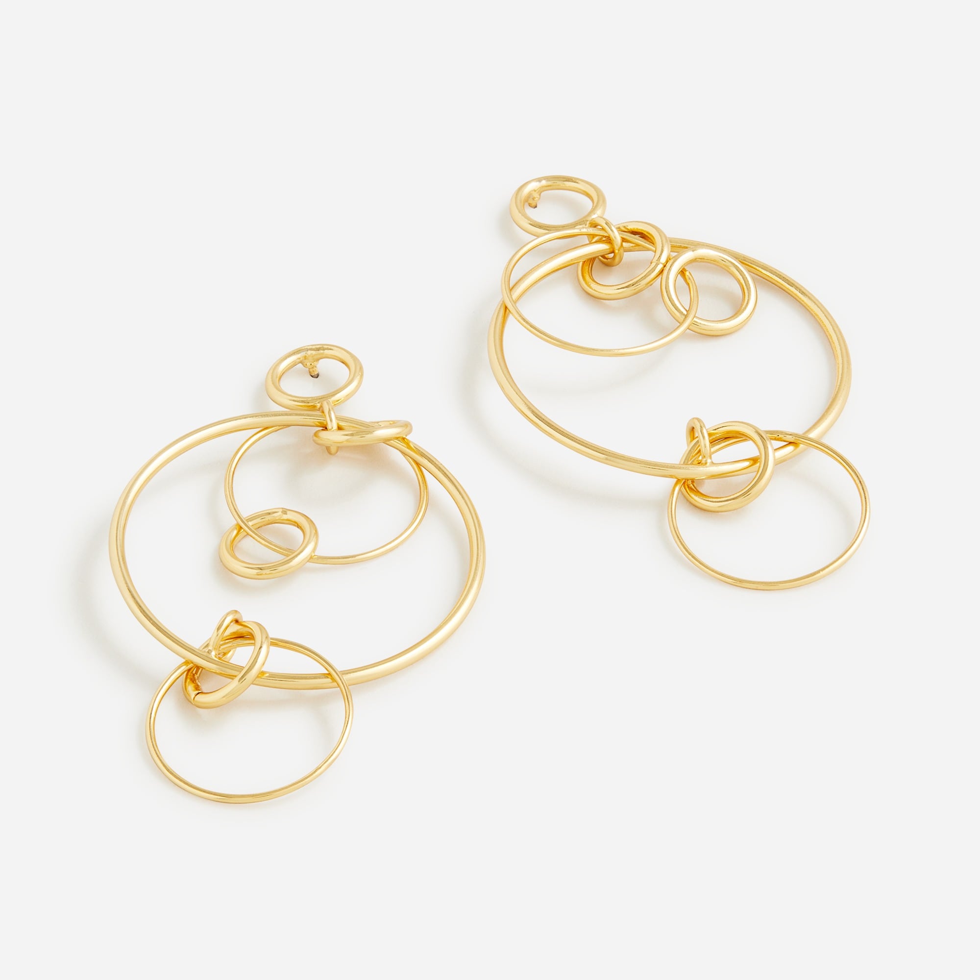 Dainty gold-plated drop-hoop earrings