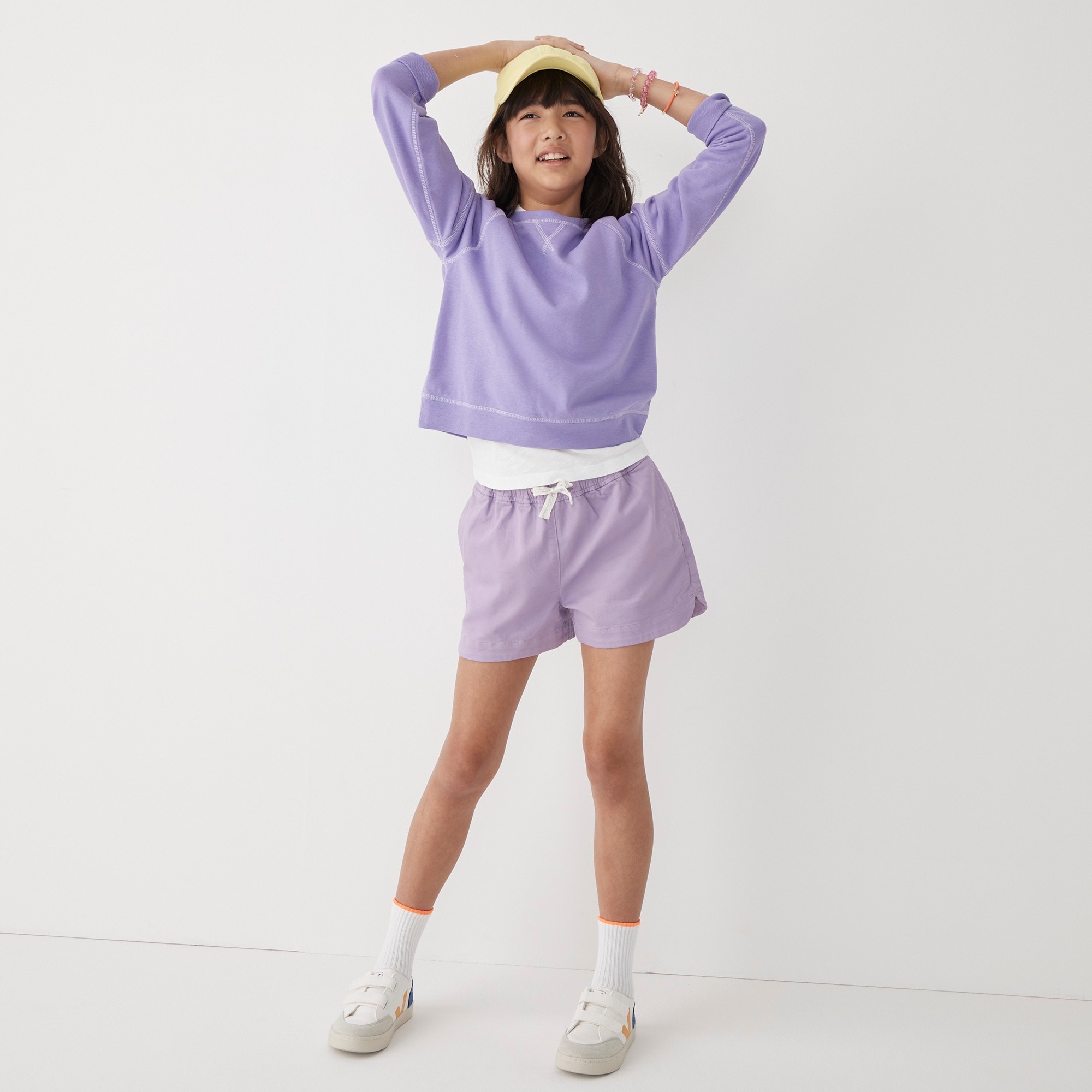 Girls' fishtail-hem short in chino