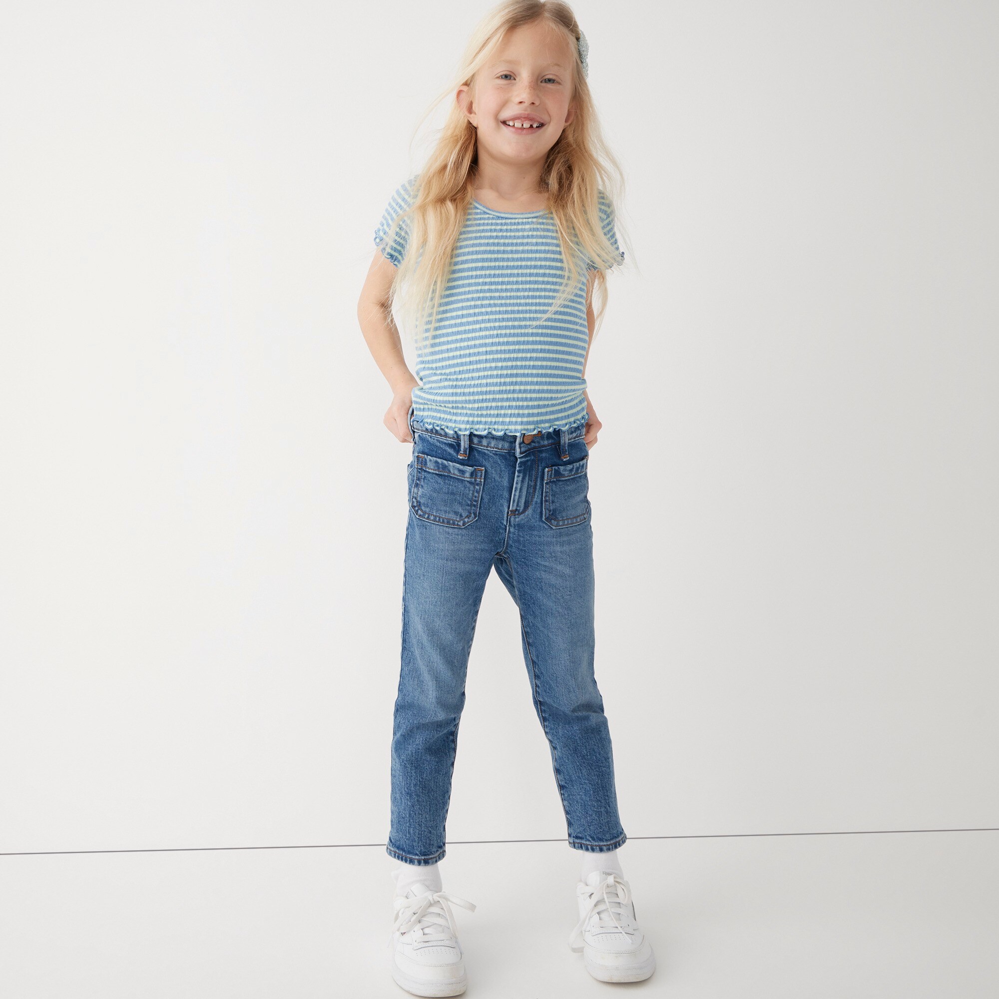 Girls' straight-leg jean in Baltic wash