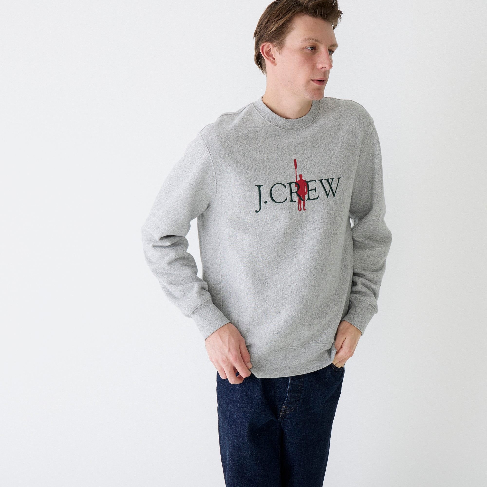 Heritage 14 oz. fleece embroidered oarsman graphic sweatshirt