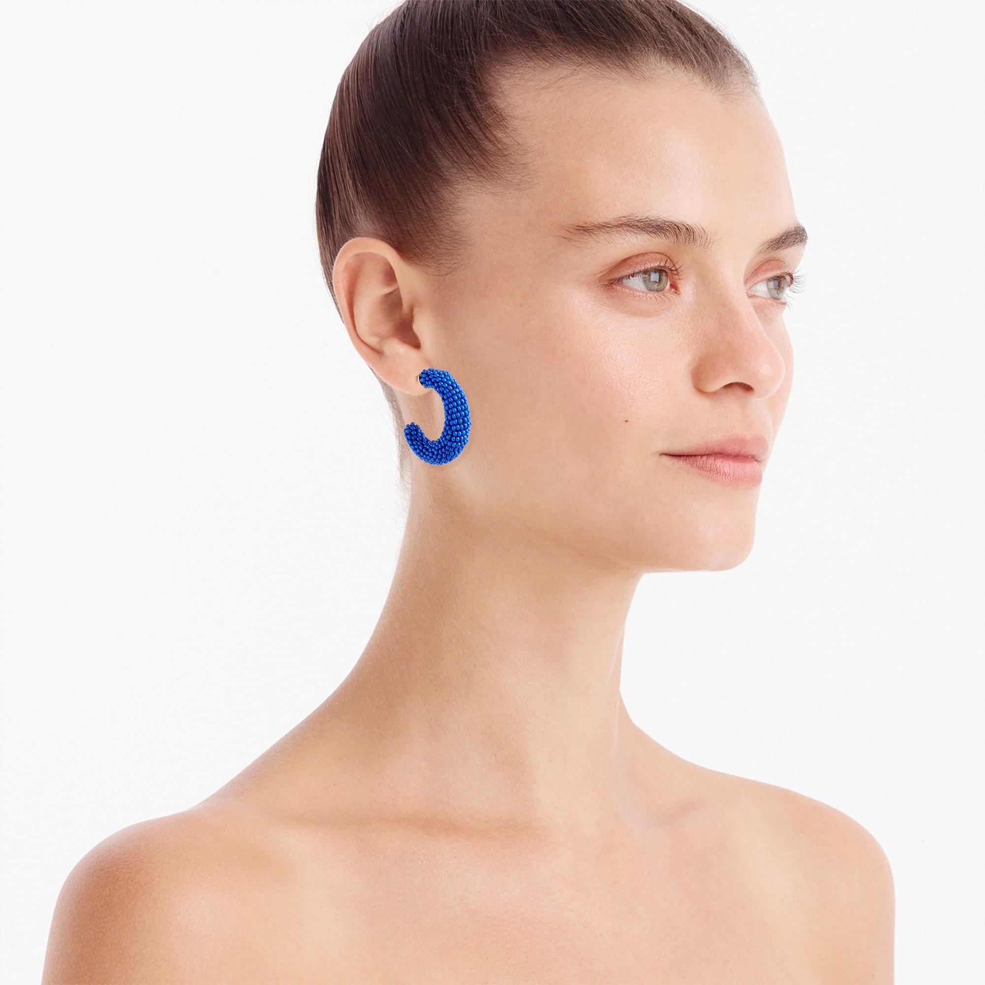 Chunky beaded hoop earrings