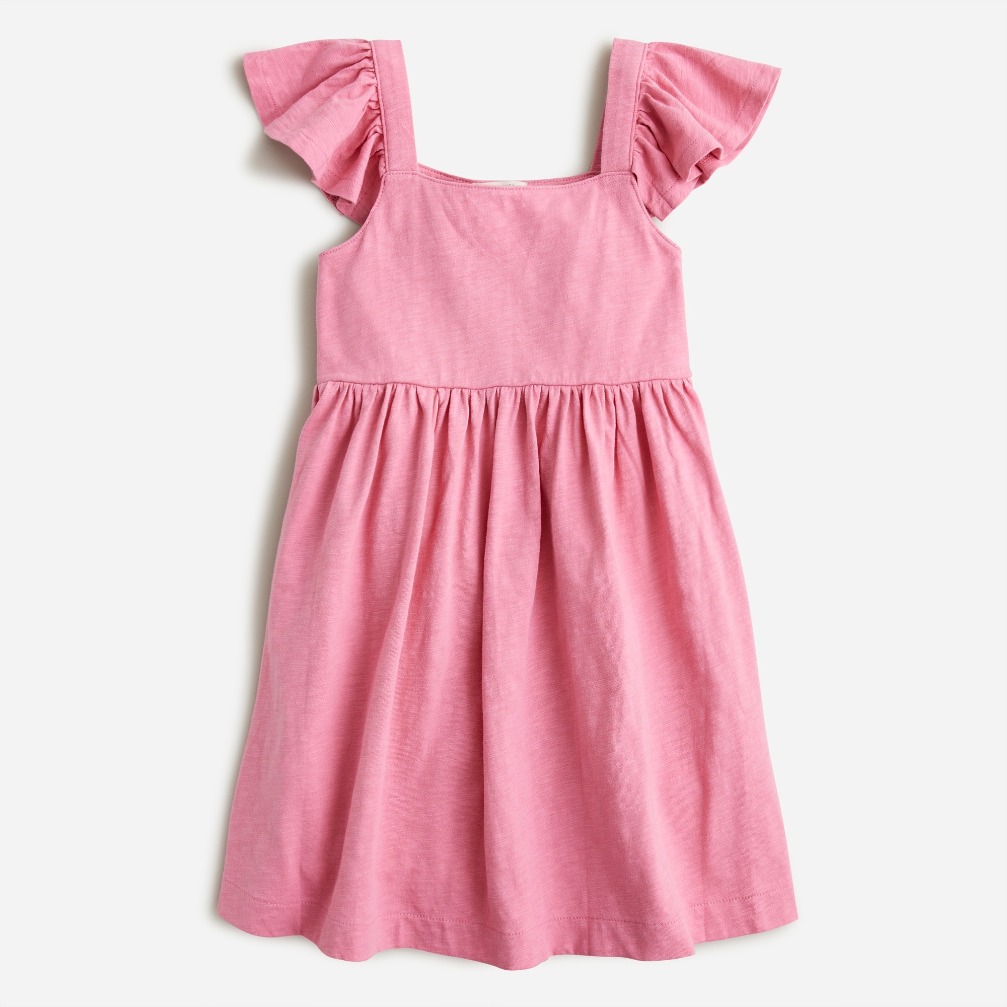 Girls' knit flutter-sleeve dress