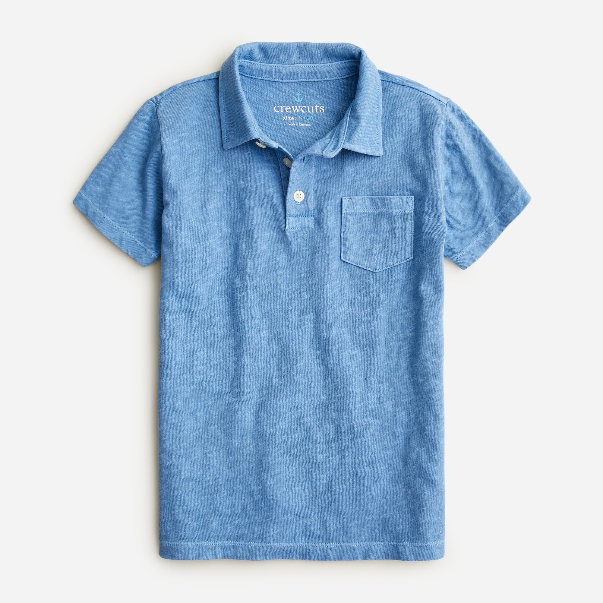 Kids' short-sleeve garment-dyed polo shirt