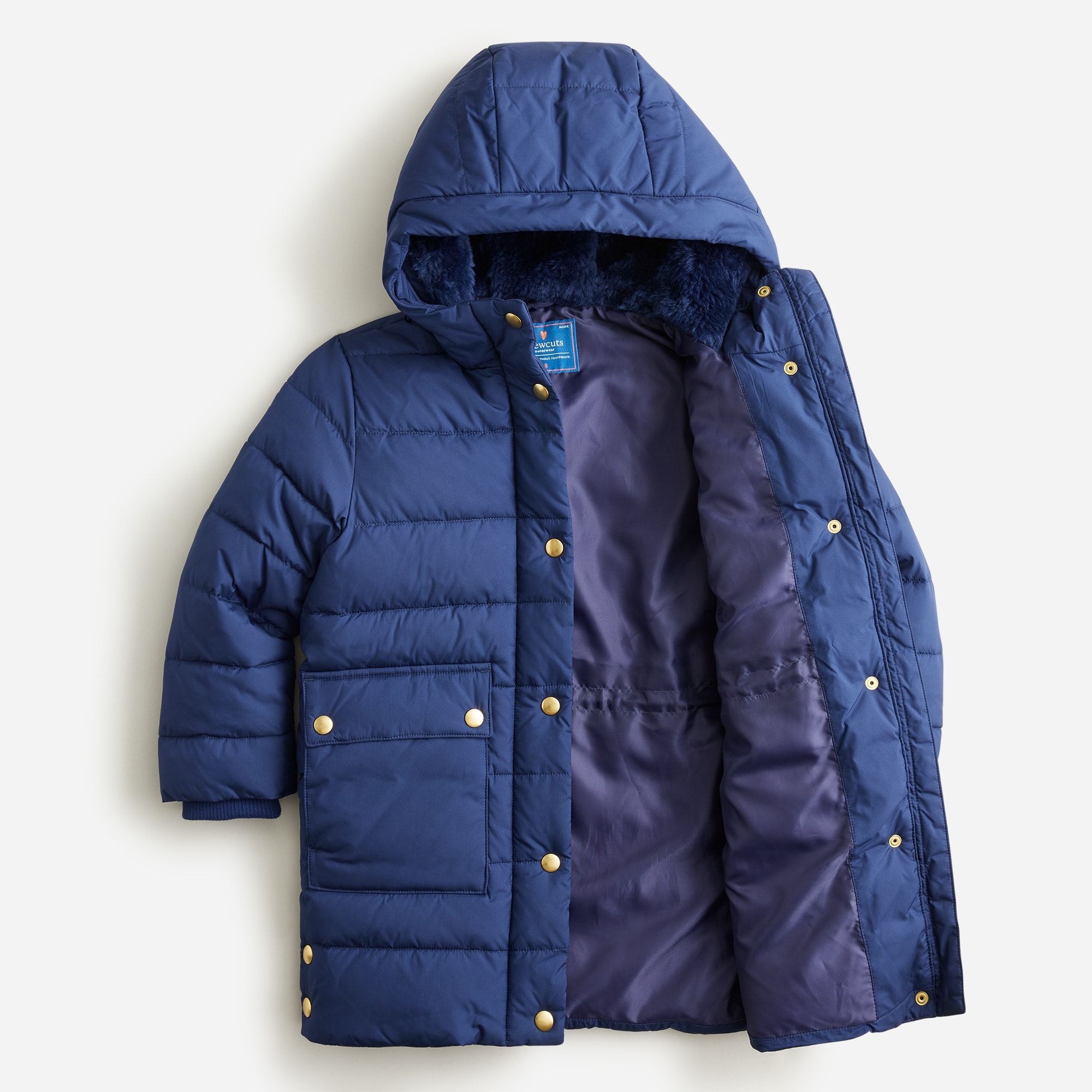 Girls' cocoon puffer coat with PrimaLoft