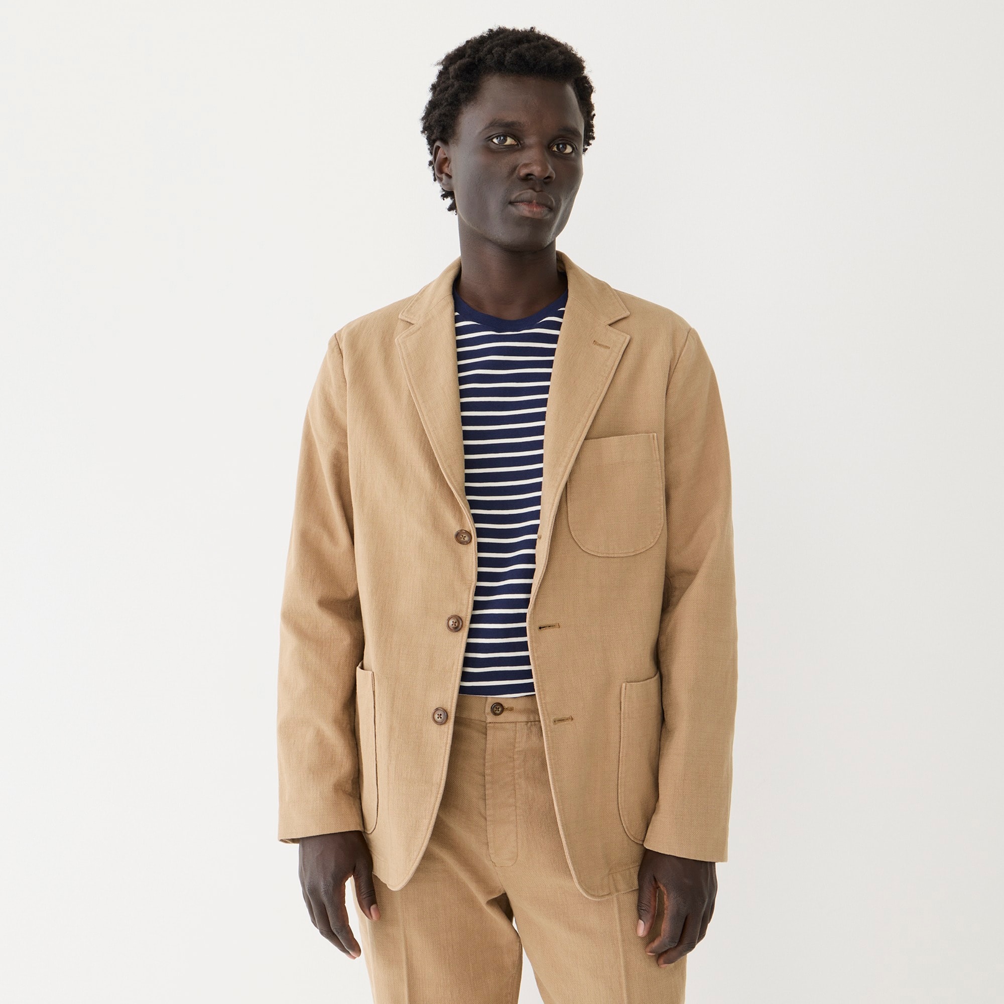 Kenmare suit jacket in basketweave Italian cotton