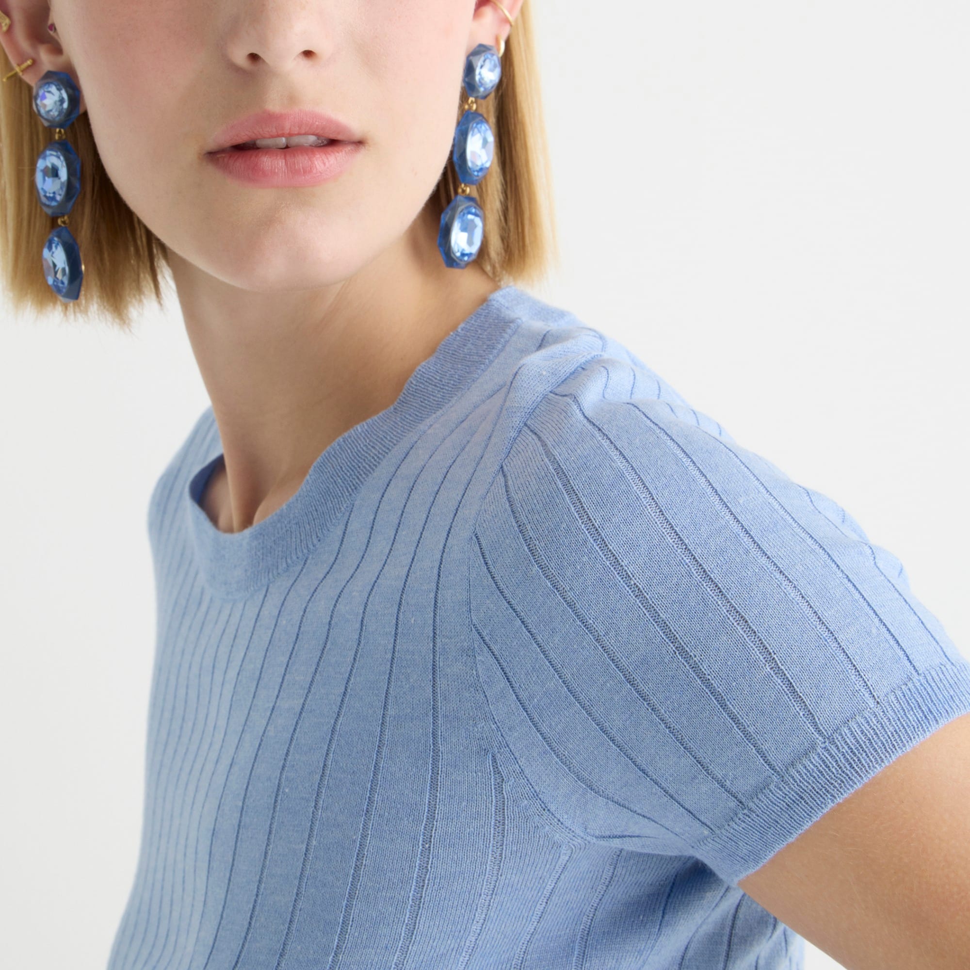 Silk-cashmere blend cropped T-shirt