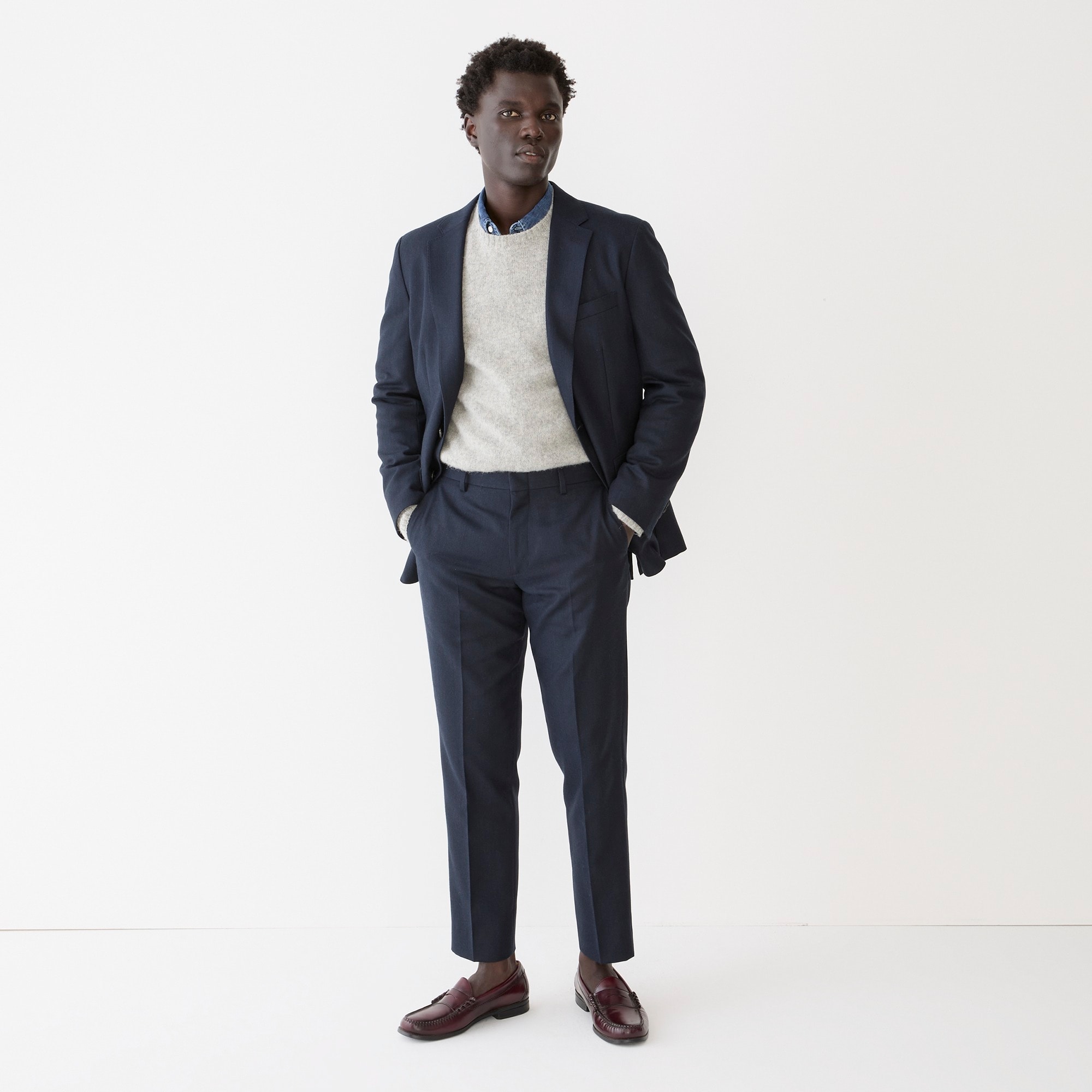 Ludlow Slim-fit suit jacket in English cotton-wool blend
