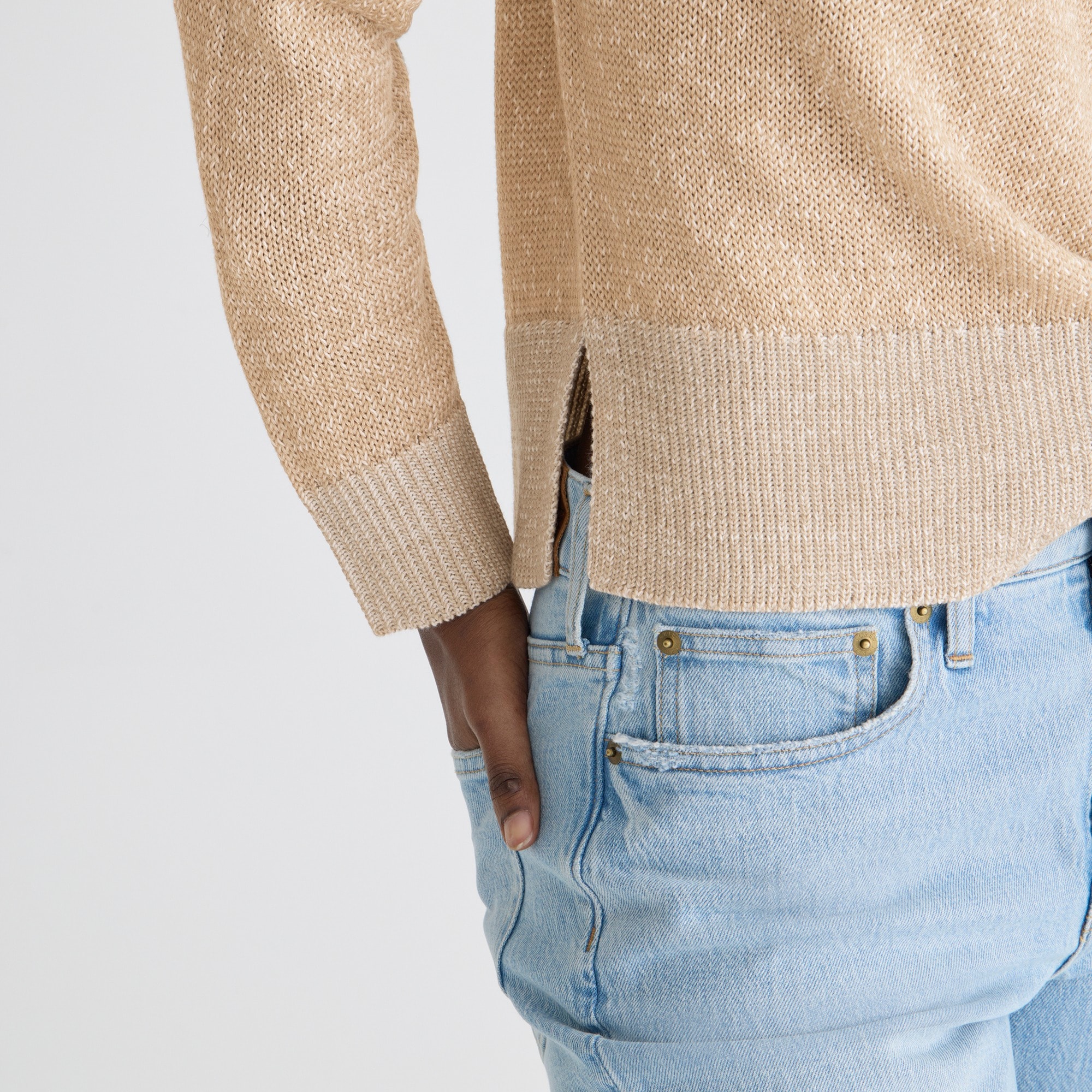 Relaxed cotton-linen blend beach sweater